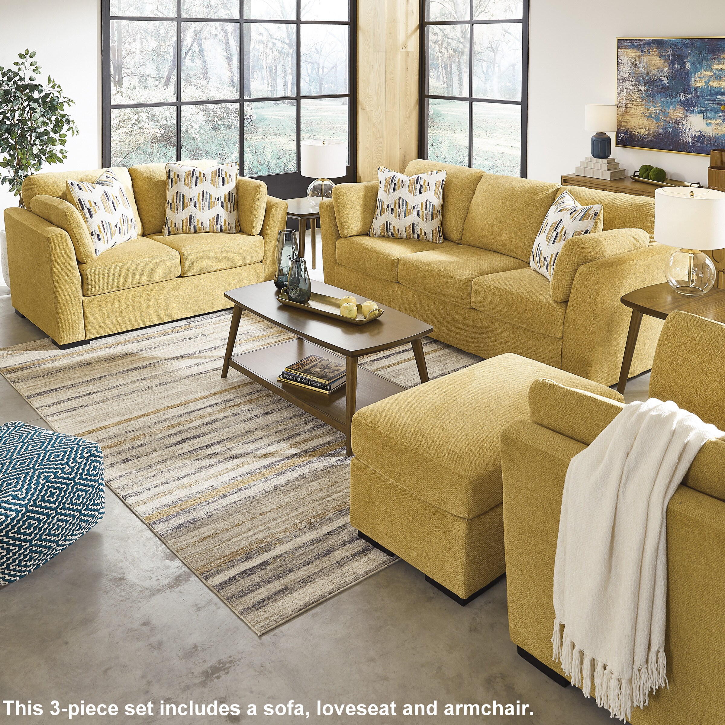 Roundhill Furniture LAS6756SLC-YL Living-Room-Sets - View #2