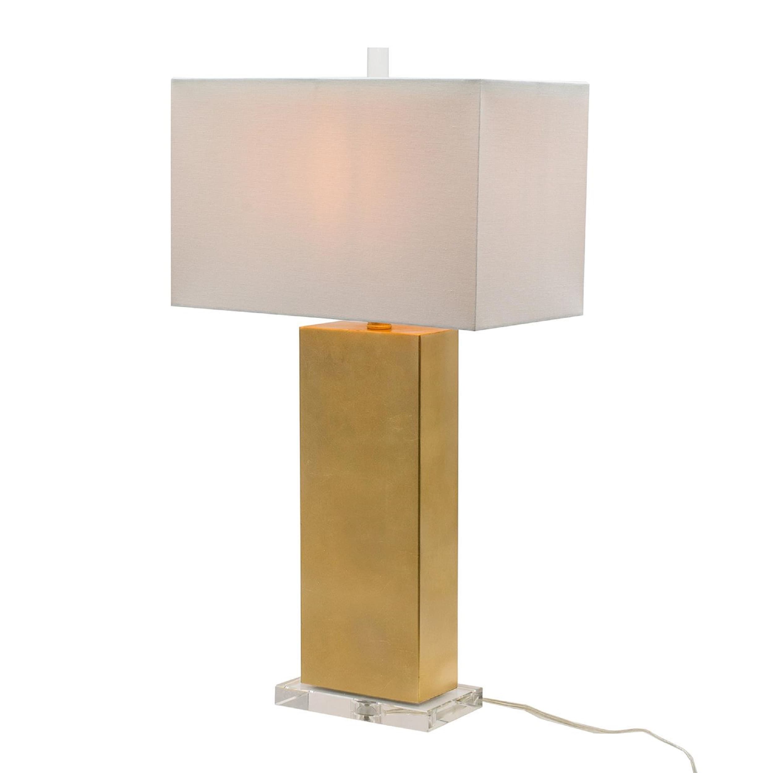 melk Bejaarden Indirect A&B Home A and B Home 30 in H Rectangular White and Gold Iron/Crystal Table  Lamp for Nightstand, Dresser, Living Room, Bedroom, Foyer, Entryways, Kids  Room, Dining Room in the Table Lamps