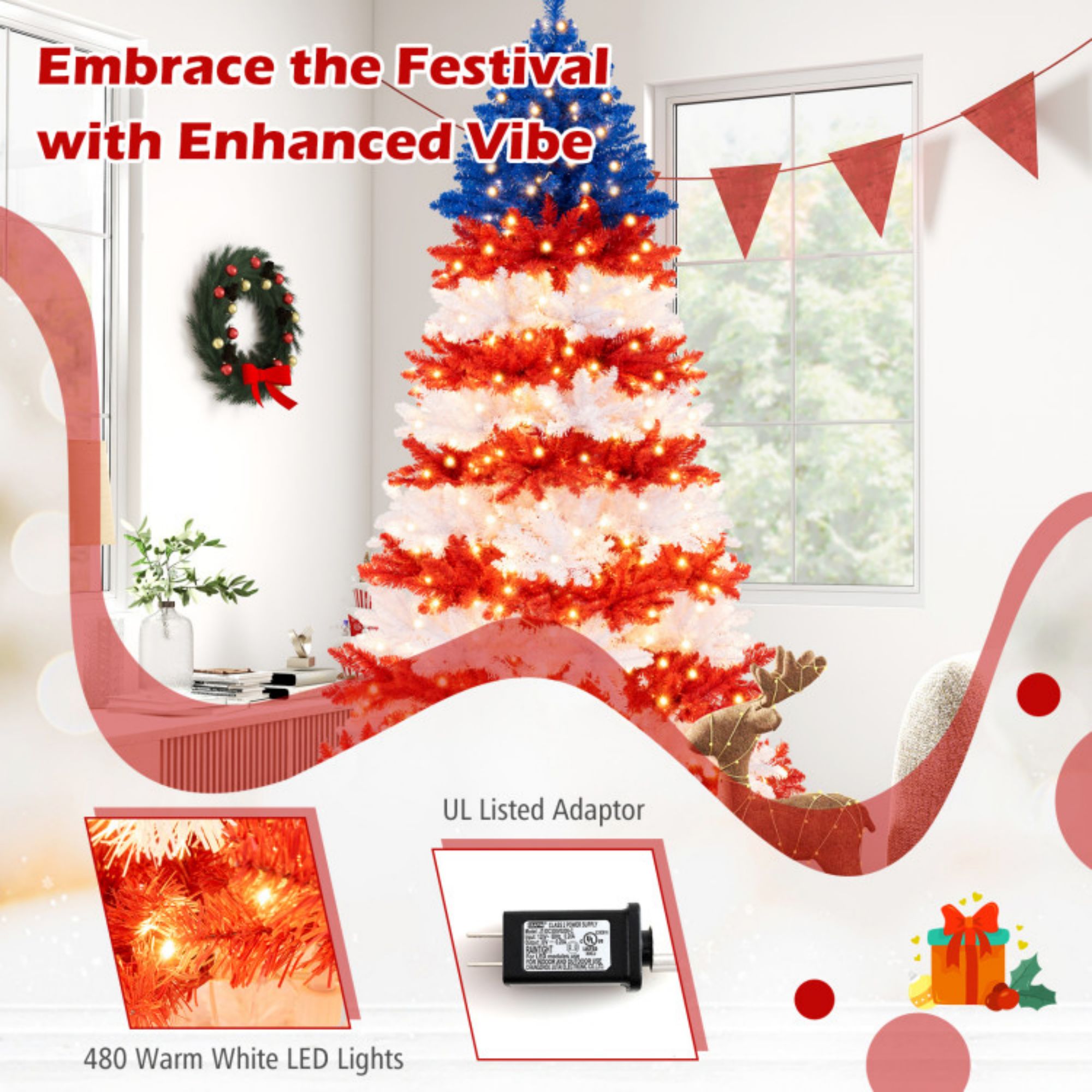WELLFOR YA799975GN Artificial-Christmas-Trees - View #4