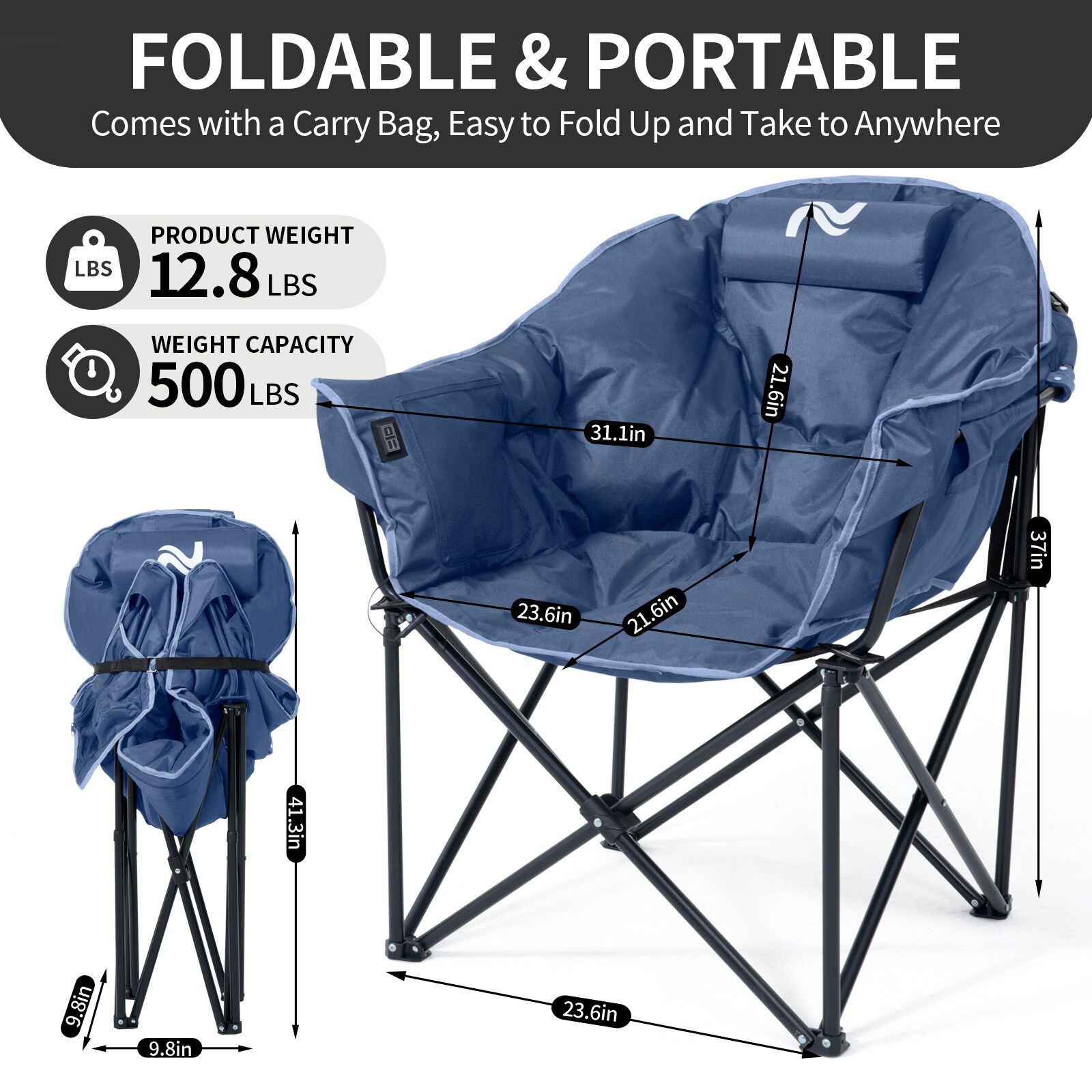 Esazn HWLYY-Y-TEAL-H-LYU Beach-Camping-Chairs - View #3
