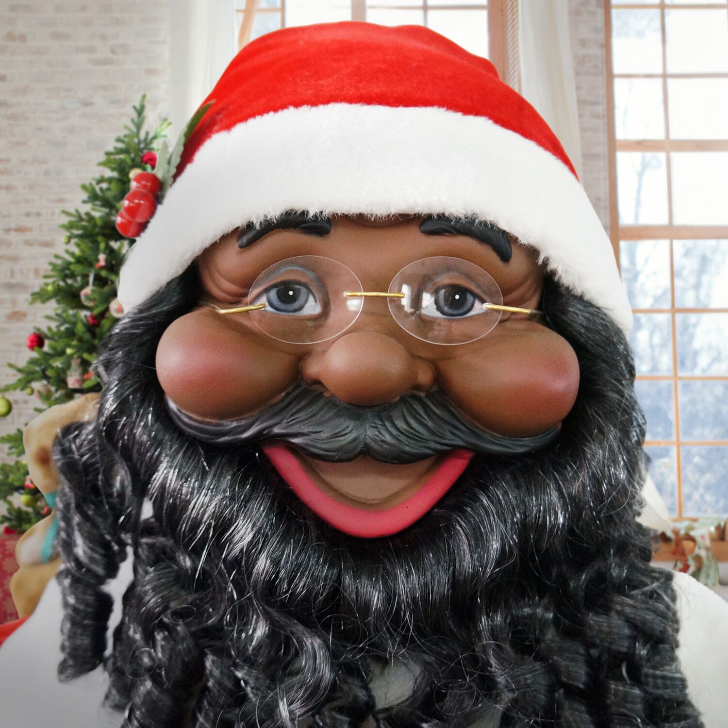58-Inch Red Velvet Motion-Activated Dancing Santa Claus