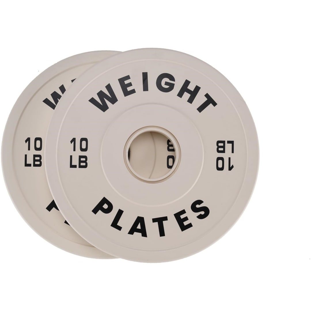 Garvee - Clean White 10 LBS Plates Pair/2 Inch Rubber Bumper Change Plates Set-Perfect For Home G...