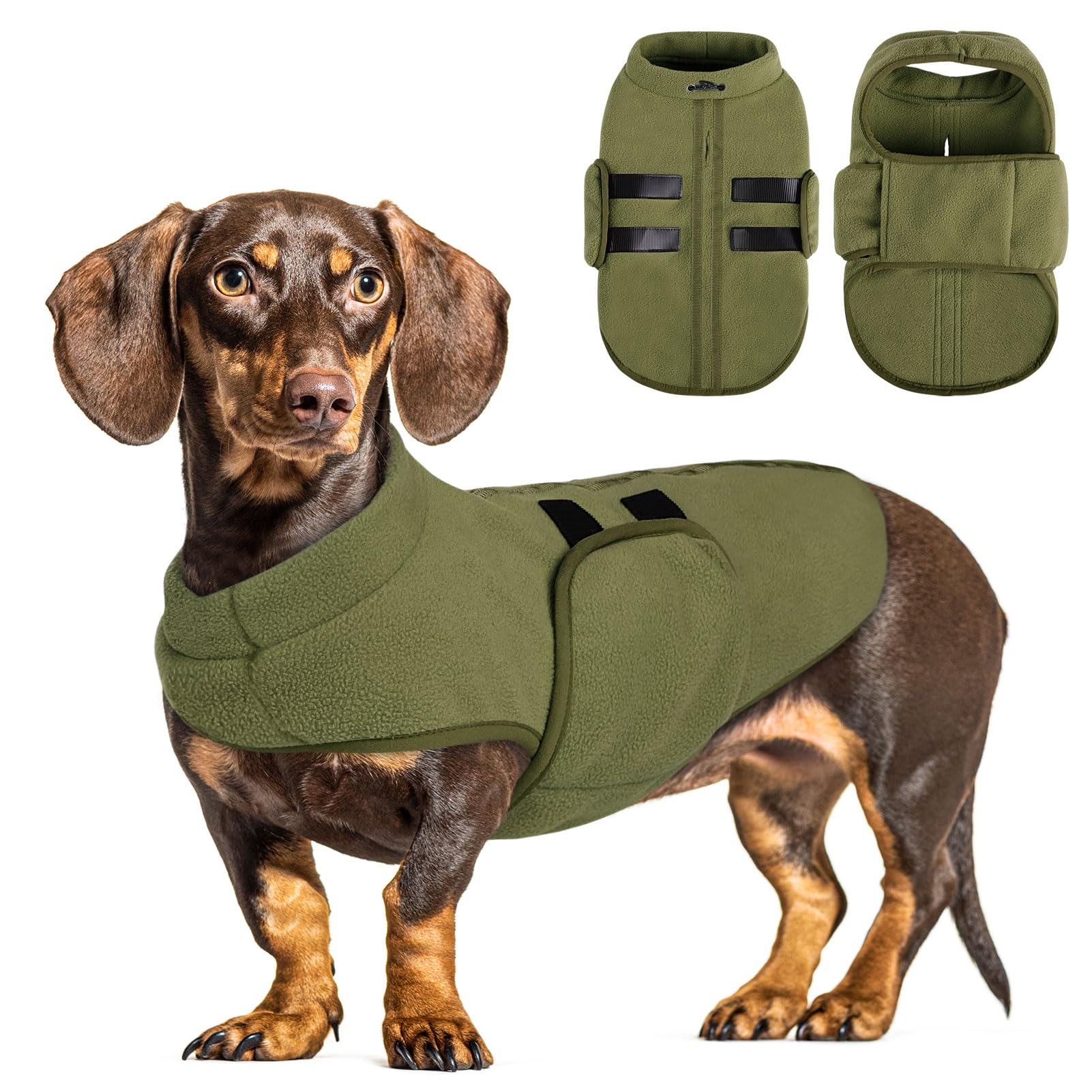 Aoibox -  Fleece Vest Pullover Dog Jacket with Leash Hole Warm Winter Coat for Small Dogs and Cat...