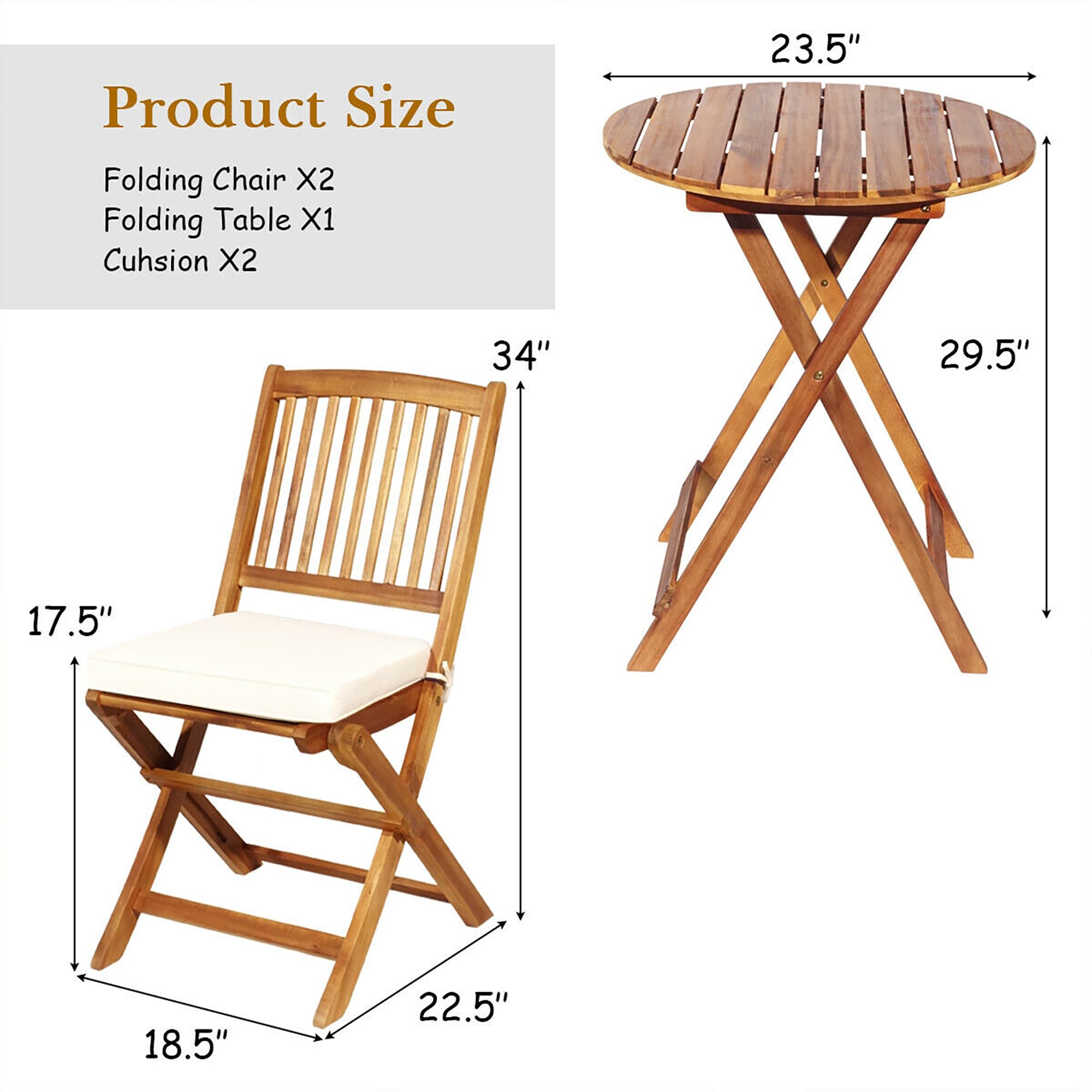 Forclover HYFW-875WH Patio-Conversation-Sets - View #2