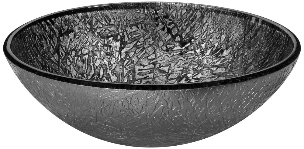 Arctic Sheer 16.5'' Gray Tempered Glass Circular Bathroom Sink