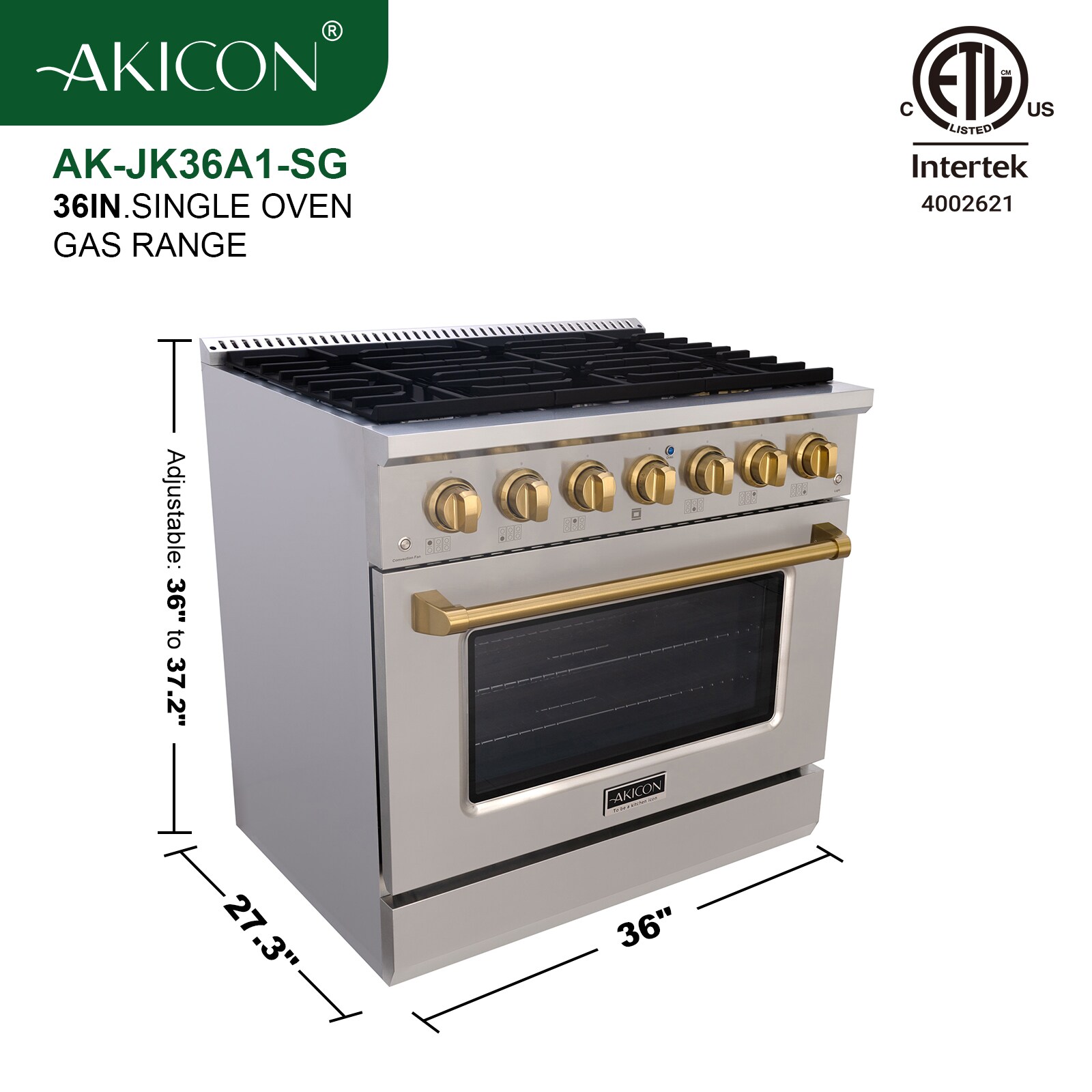 Akicon AK-JK36A1-SG Freestanding-Gas-Ranges - View #7