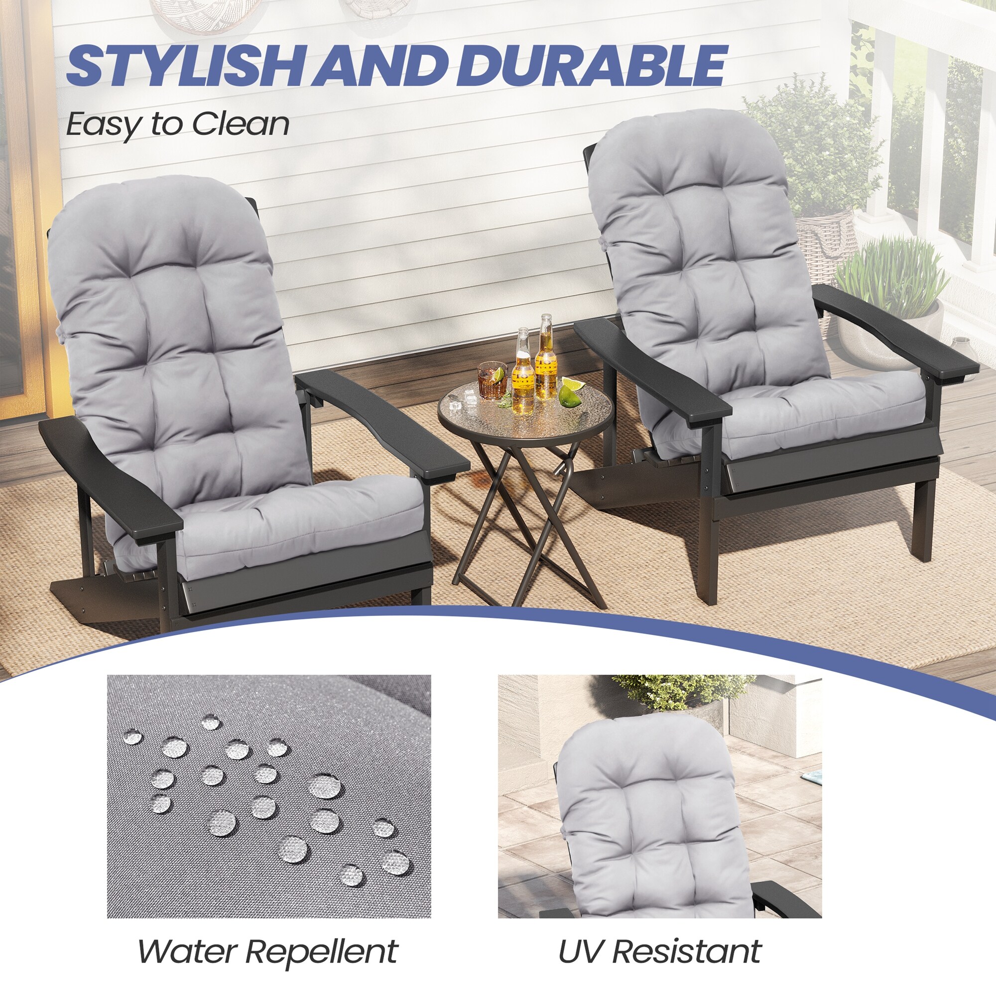 CloudFly CL-CU002LGY-1 Patio-Furniture-Cushions - View #7