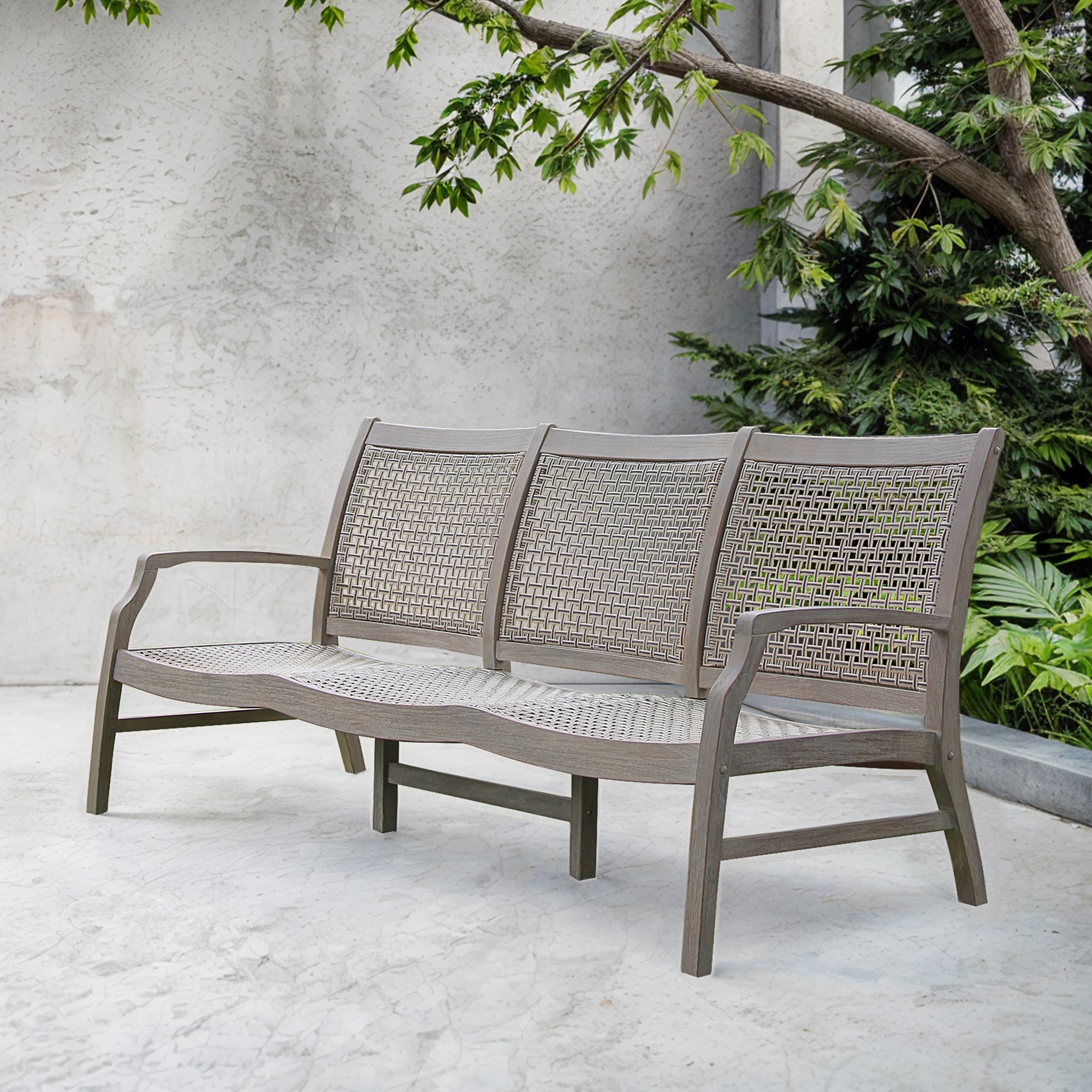 Cambridge Casual 151123-TW-WT-XX-WG Zuma Wicker Outdoor Sofa with (no fabric) and Teak Frame