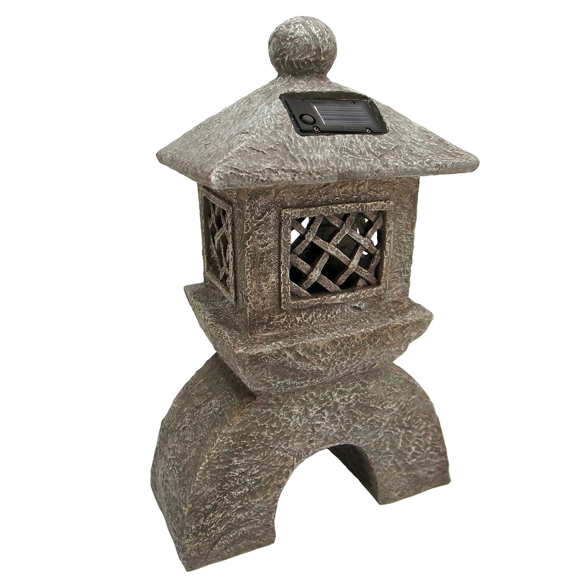 Greystone Japanese Pagoda Solar Lantern Statue