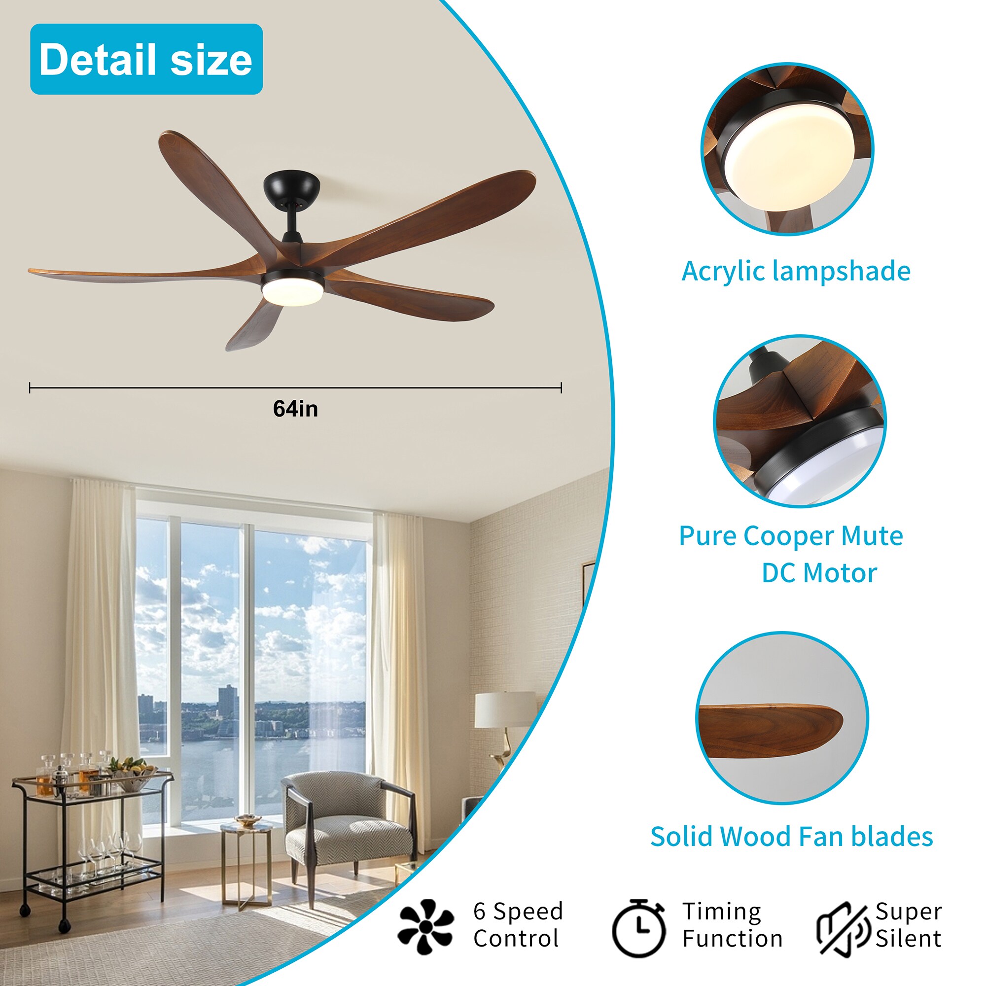 SINOFURN SYA820130WT Ceiling-Fans - View #3