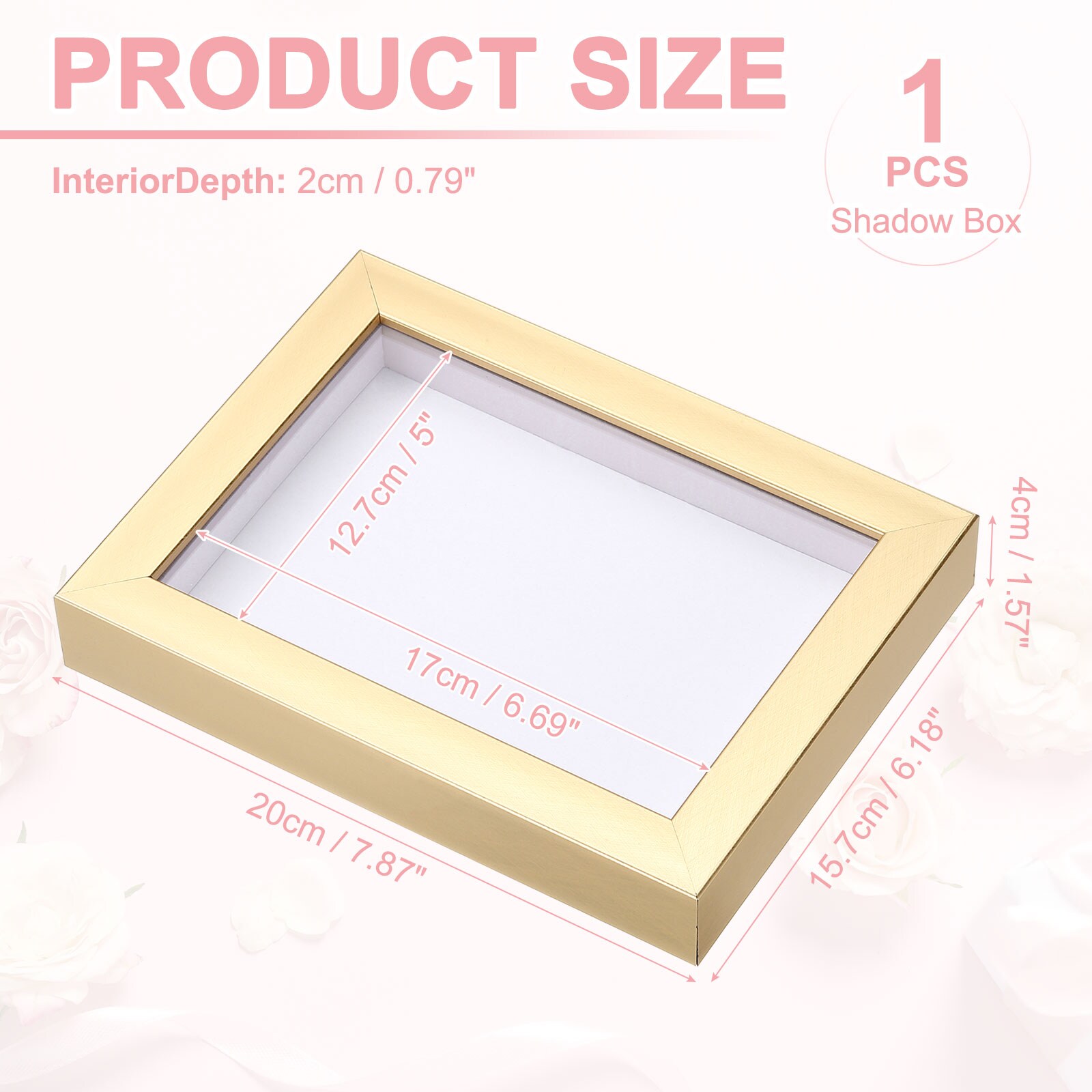 Unique Bargains 5x6.7 Inch Shadow Box Display Frame 2cm Deep Photo ...