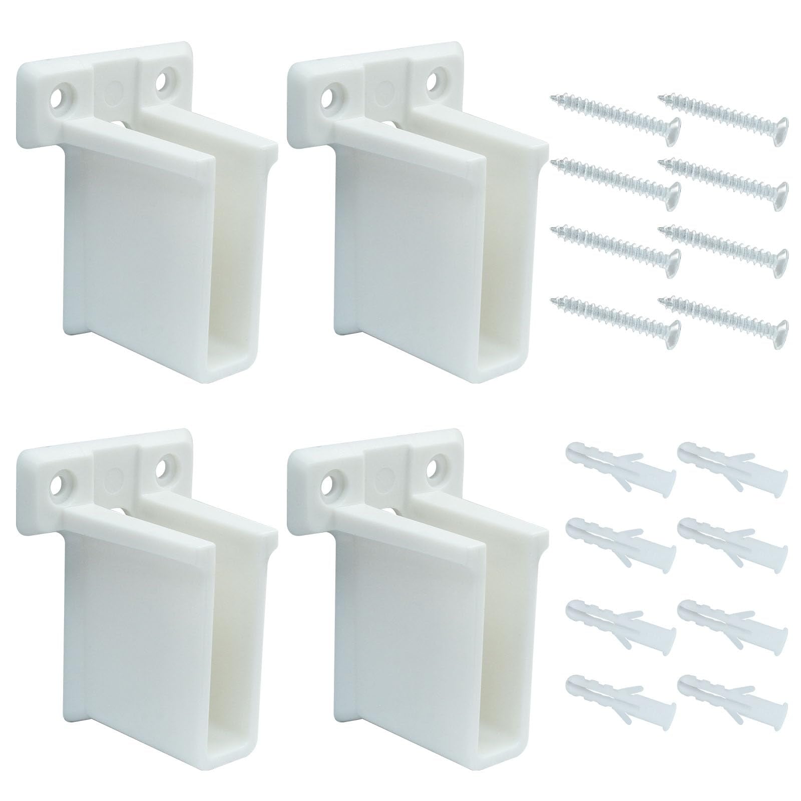 Aoibox  4 Pack Wire Shelf End Brackets for Wall Mounted Closet Organization 0 5 in Wire Compatible White Plastic