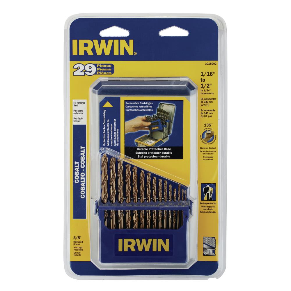 Irwin 29 Piece Assorted Cobalt Alloy Steel Jobber Length Twist Drill