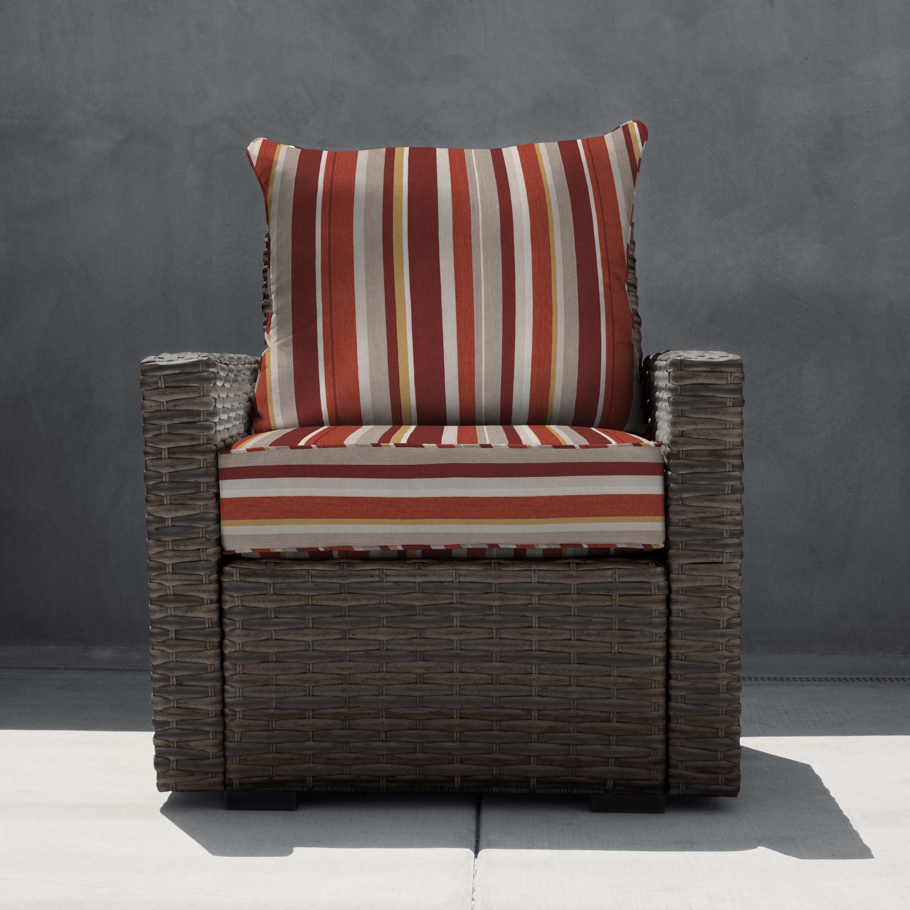 Stripe Brick Outdoor Deep Seating Cushion Set