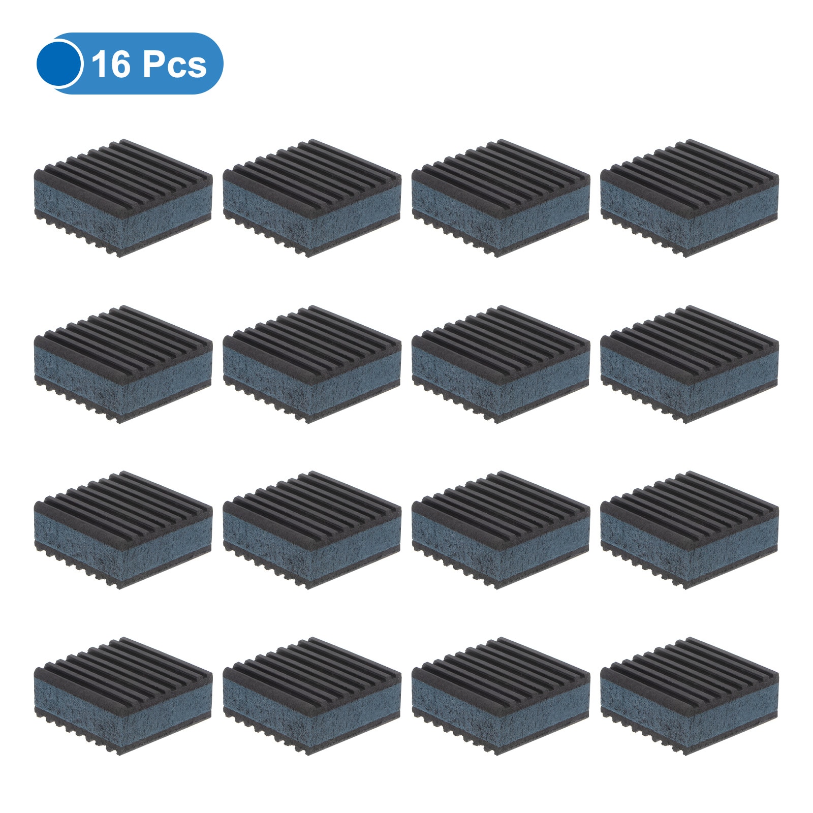 Unique Bargains 16pcs Ribbed Anti-Vibration Isolation Rubber Pads 2 ...
