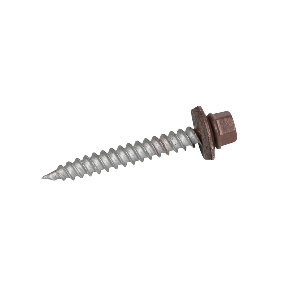 Metal Sales 8210312LW #10 x 1-1/2-in Brown Painted Galvanized Self-drilling Roofing Screws
