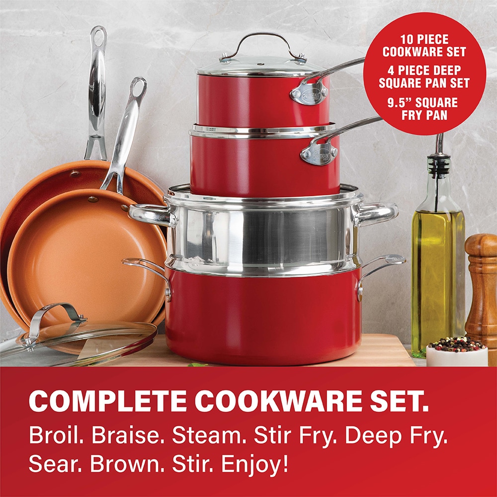 Gotham Steel Stackmaster 8-Piece Cookware Set Brown  - Best Buy