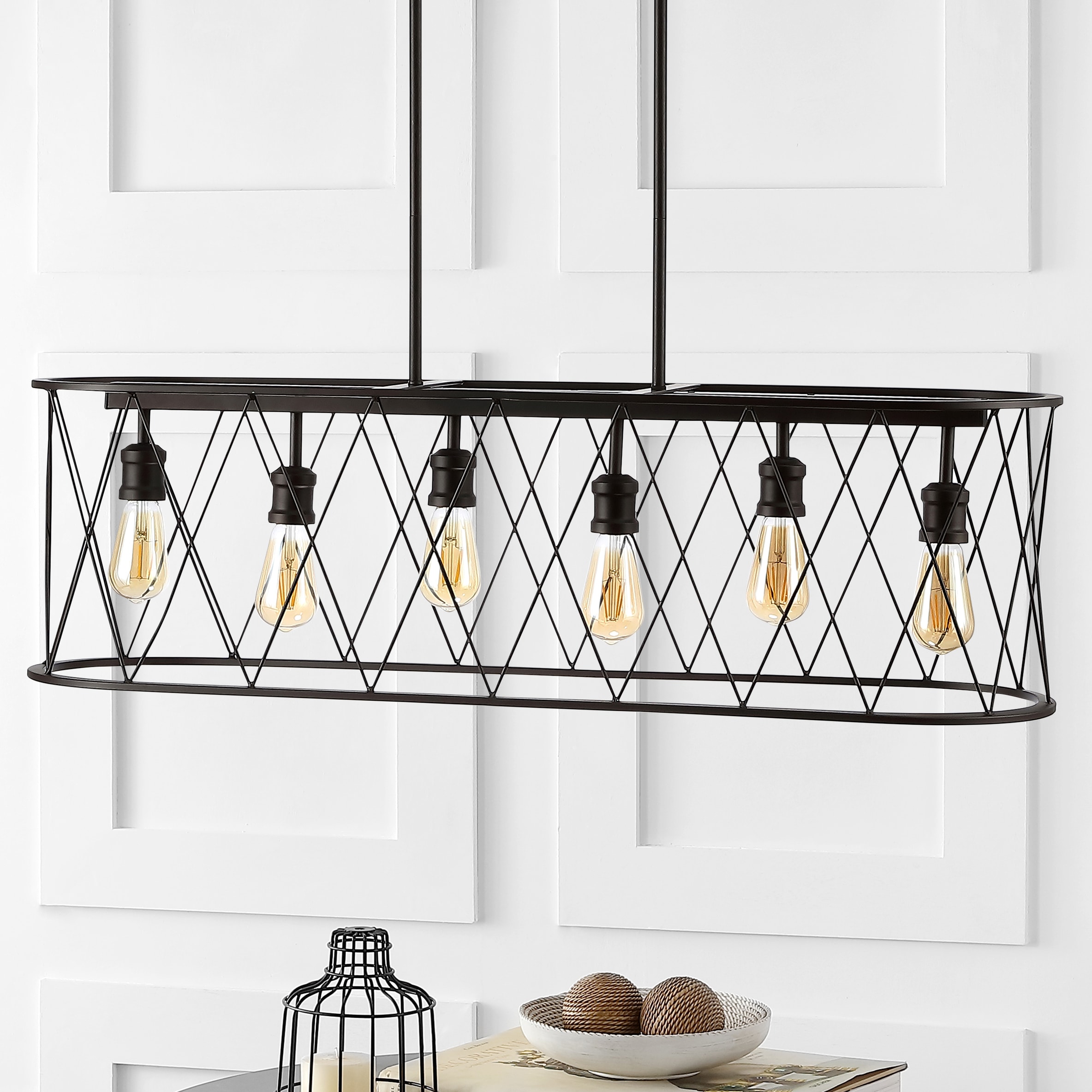 Marion 37.75" Oil-Rubbed Bronze Farmhouse LED Pendant