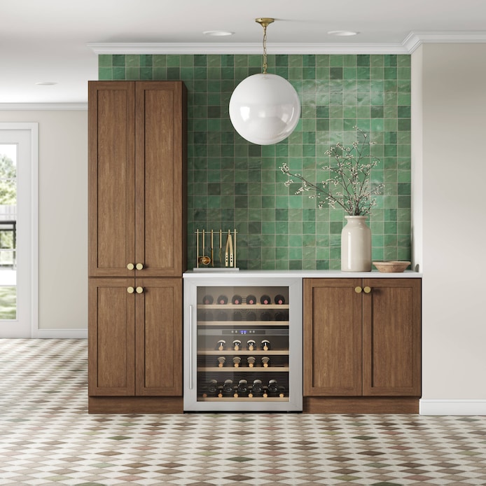 Whalen CLICK-IT  Ready to Assemble Walnut Bar Collection with Amerock Golden Champagne Hardware