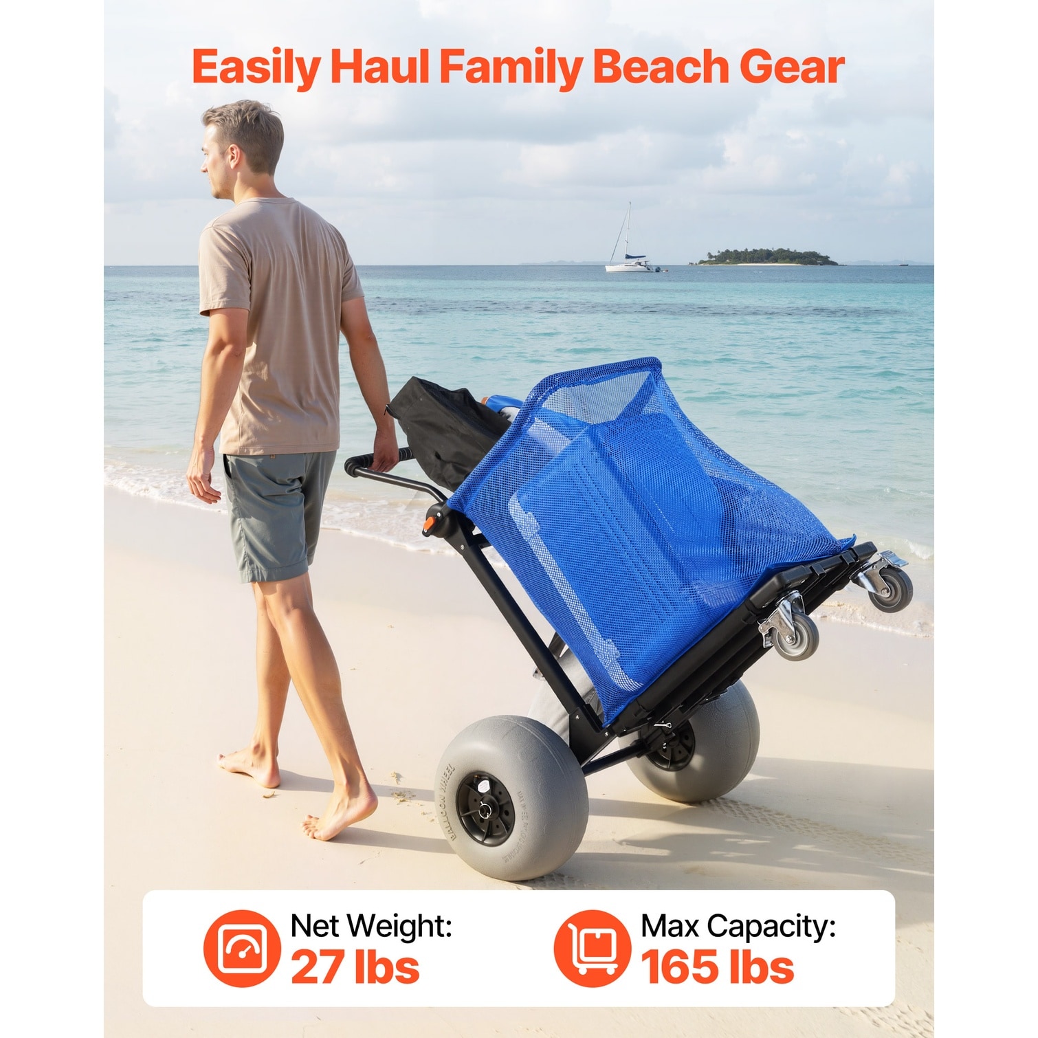 chillscreamni Hand Trucks and Dollies - Adjustable handle beach cart ...