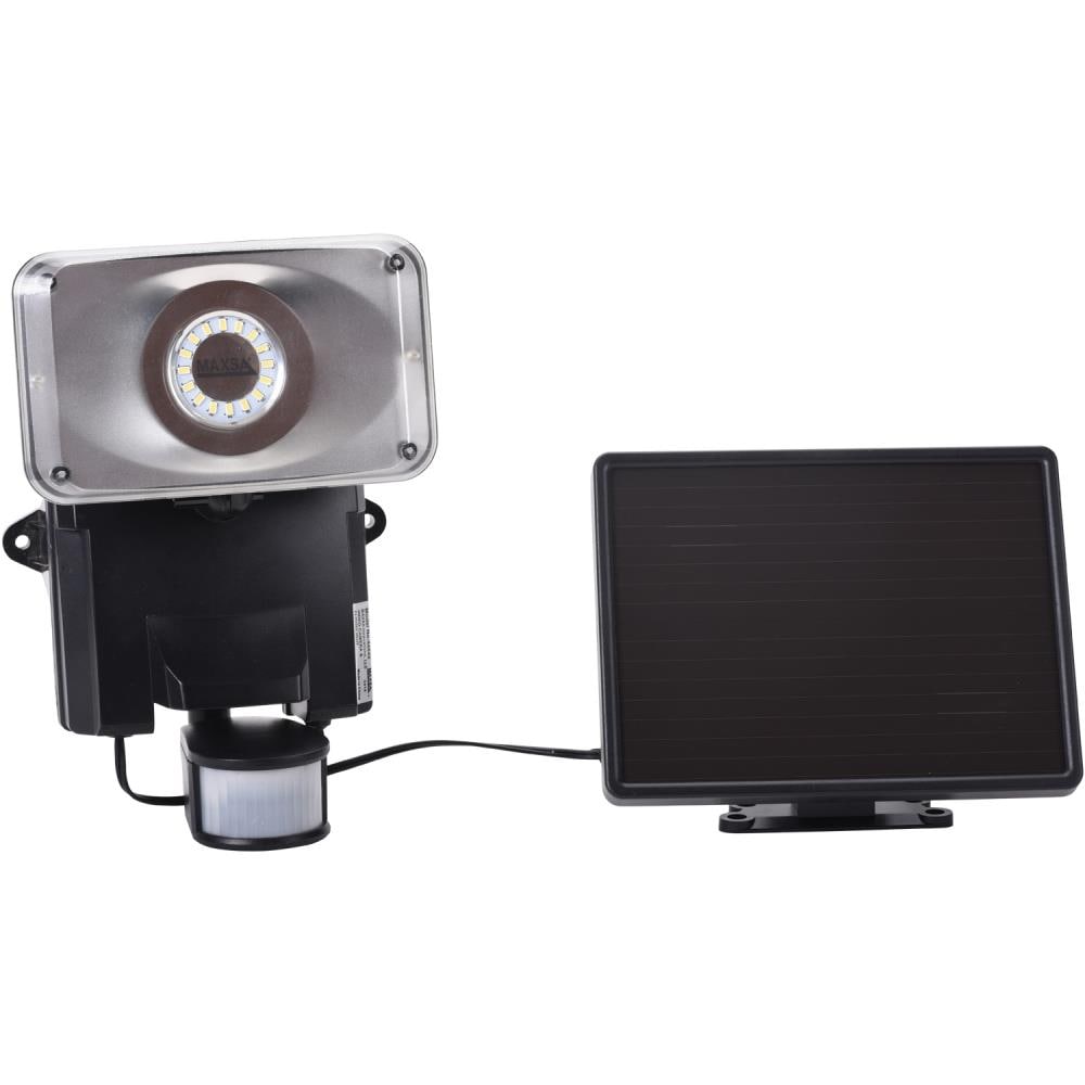 Maxsa Innovations 100 Degree Solar Led Black 1 Head Motion Activated Flood Light 878 Lumen In 4459