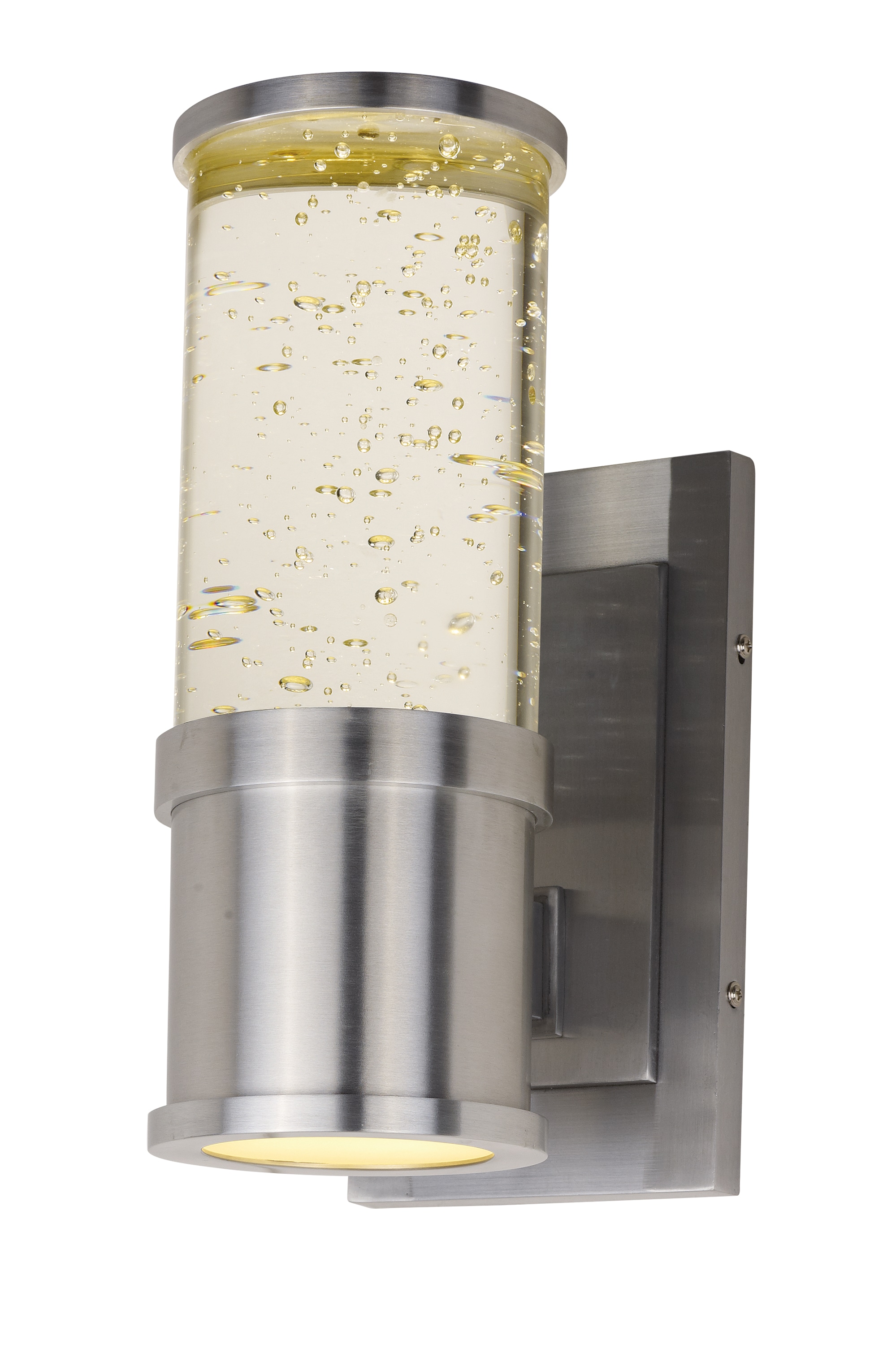 Maxim Lighting 53685CLAL Pillar 2 -Light 11-in H Brushed Steel Hardwired Integrated LED Outdoor Wall Light