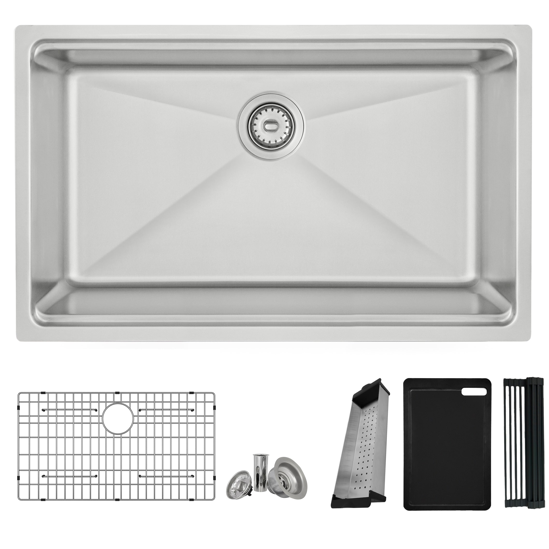 Stylish S-131W Completo Drop-in or undermount 31-in x 19-in Stainless steel Single bowl 16 -Gauge Workstation Kitchen Sink