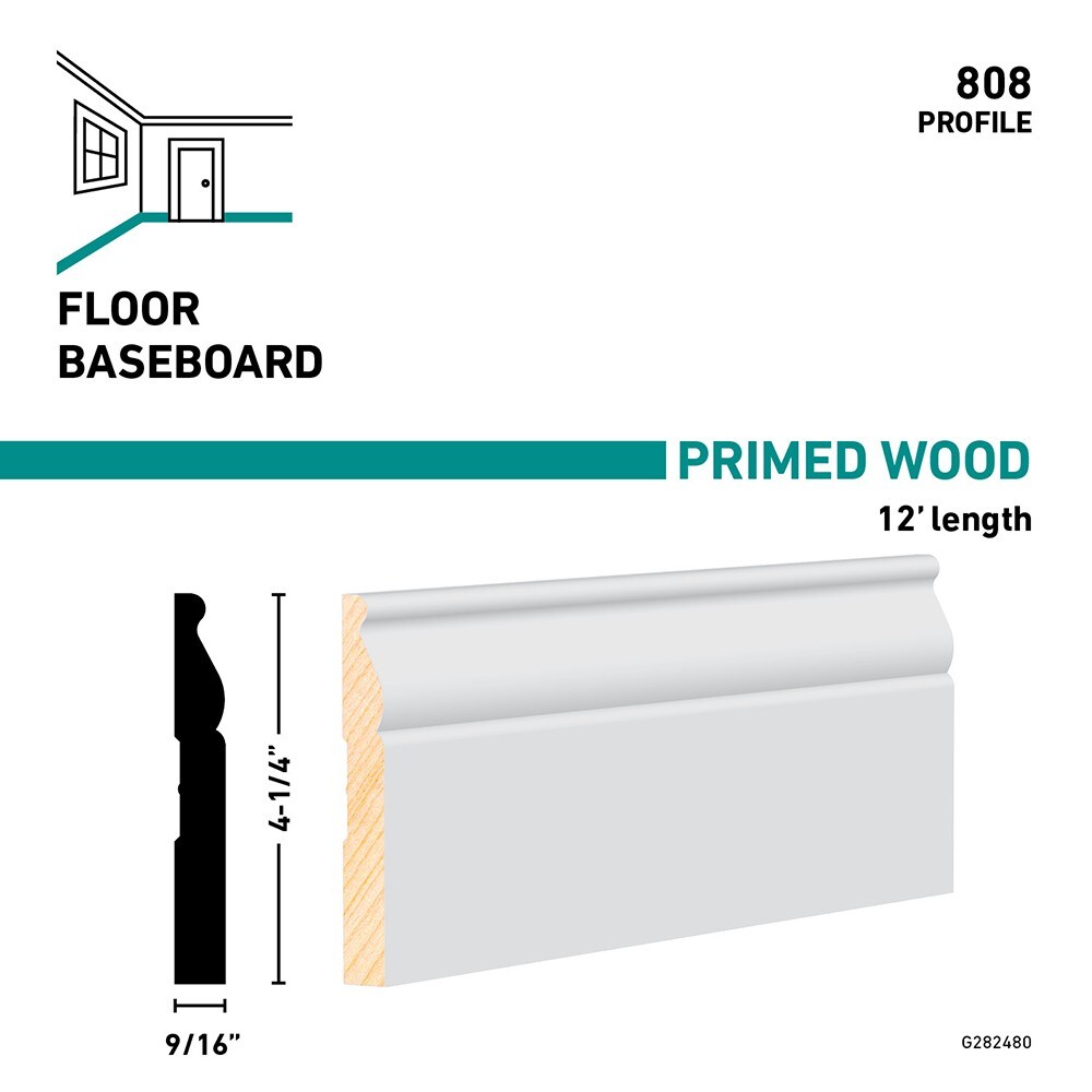 RELIABILT 9/16-in x 4-1/4-in x 12-ft Traditional Primed Pine 808 ...