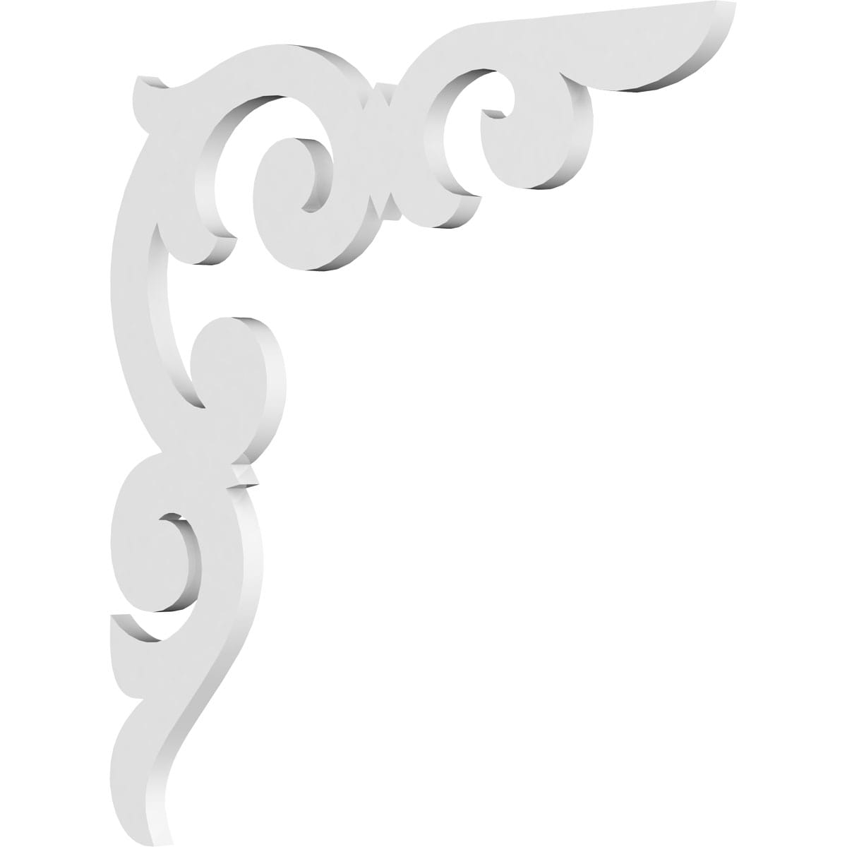 Ekena Millwork BKTP01X18X18KD Kendall 5/8-in x 18-in x 18-in Off-white PVC Standard bracket