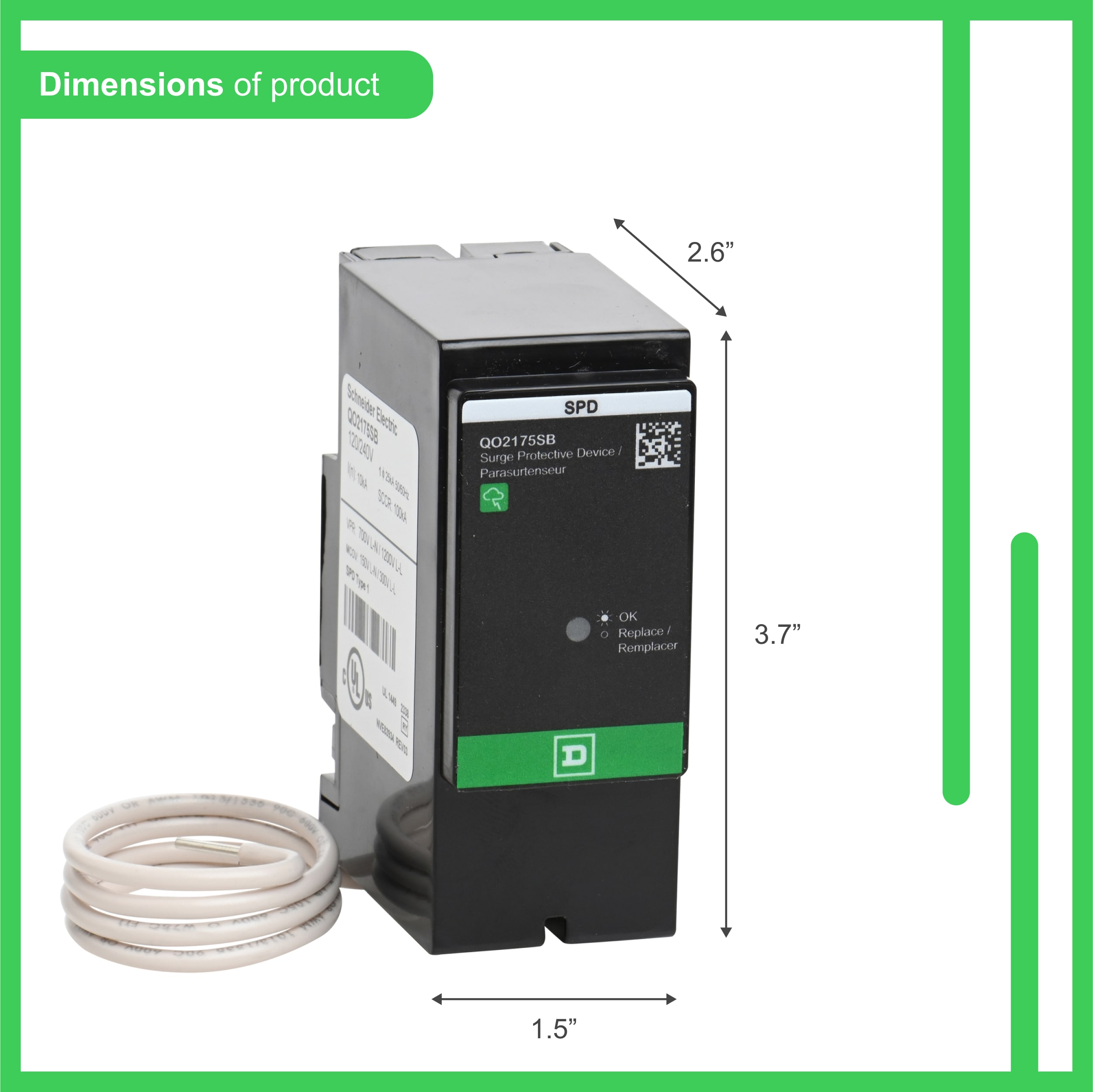 Square D QO2175SB Whole-House-Surge-Protectors - View #3