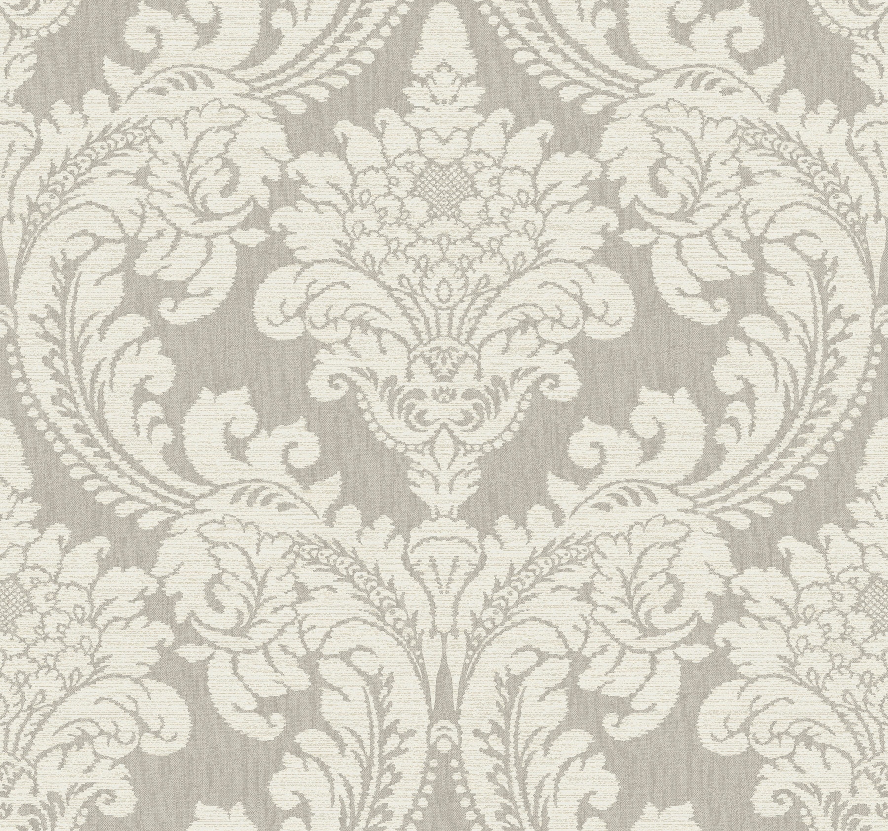 York Wallcoverings GR6021 Grandmillennial 60.8-Sq. Feet Gray Non-woven Damask Prepasted Water Activated Paste Wallpaper