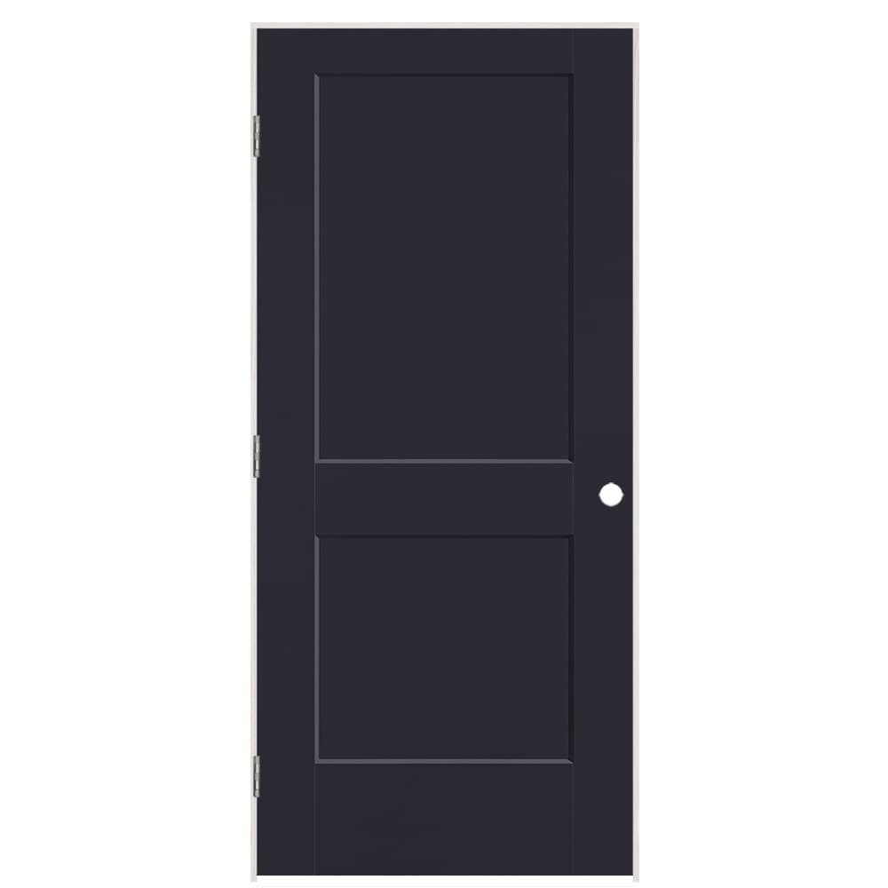 Masonite 896051 36-in x 80-in Midnight Solid core 2-panel square Right hand Smooth Prefinished Molded composite Flat Jamb Single Prehung Interior Door