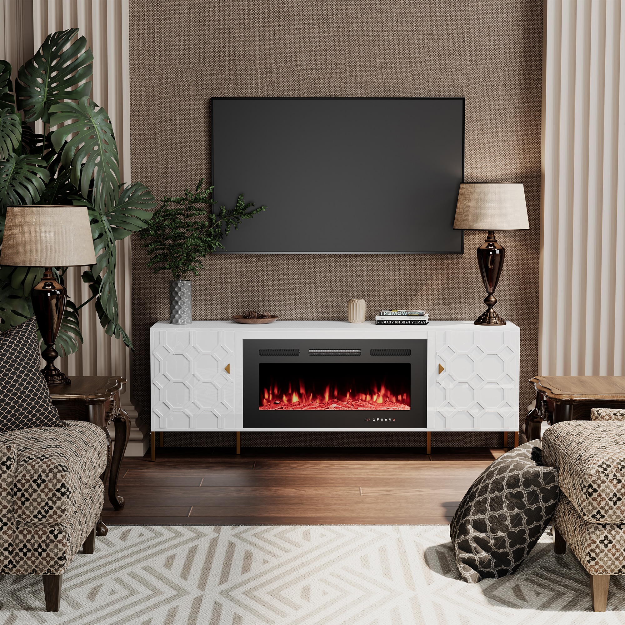 Clihome CL-JH4236-WH Electric-Fireplaces - View #3