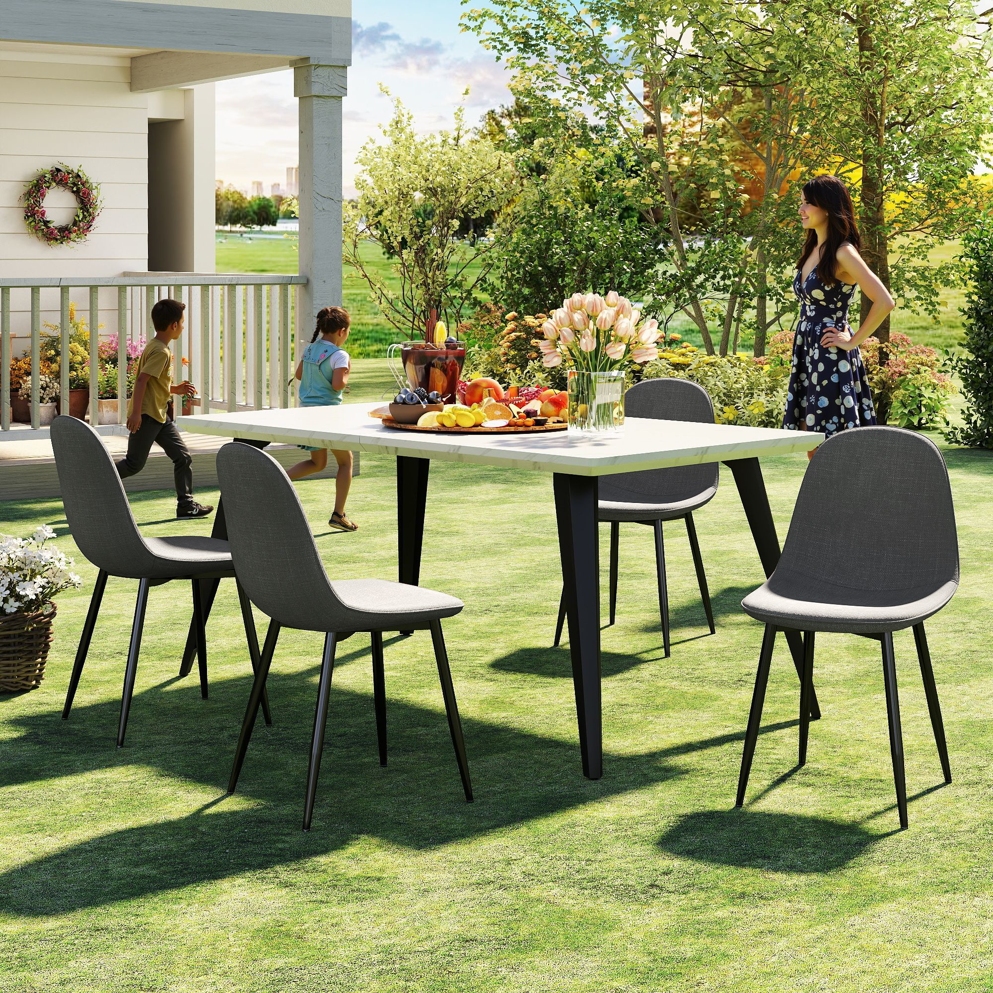 Homy Casa CHARLTON GREY Dining-Chairs - View #4