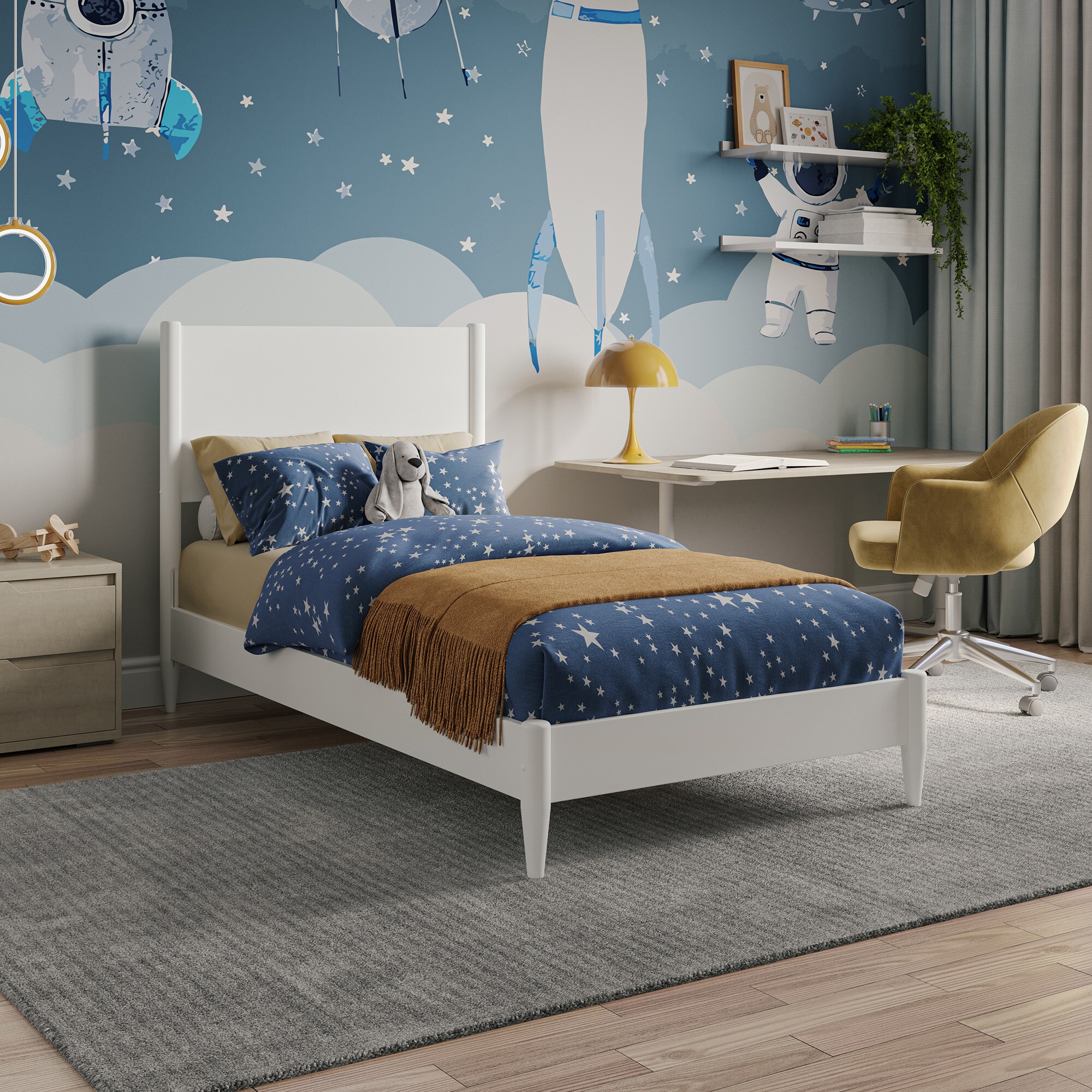 AFI AR9878022 Pasadena White Twin Wood Low-profile Bed
