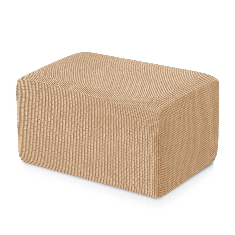 Subrtex SBTADT039 Textured grid Khaki Jacquard Ottoman Slipcover 45.7-Inches W x 19.7-Inches H x 30-Inches D