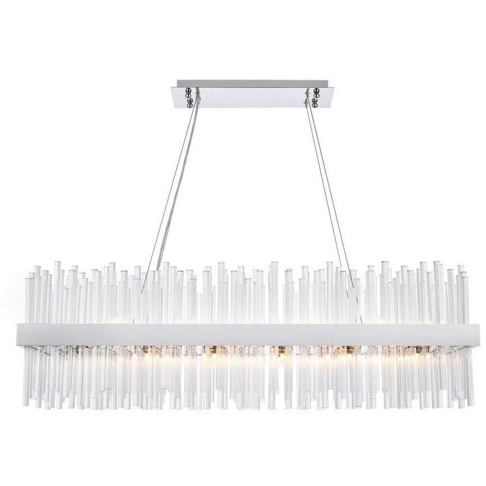 Elegant Lighting A-EL-3000G42C Dallas 24 - Light Chrome Modern Halogen Crystal And Iron Chandelier