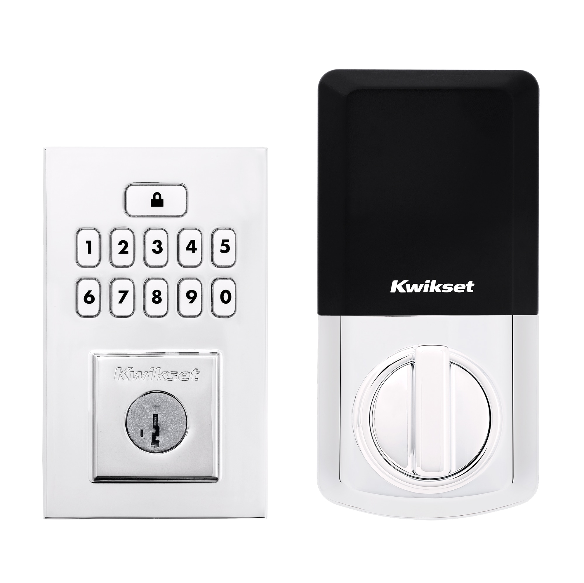 Kwikset 992600-005 SmartCode 260 Contemporary Polished Chrome Electronic Deadbolt SmartKey Keypad