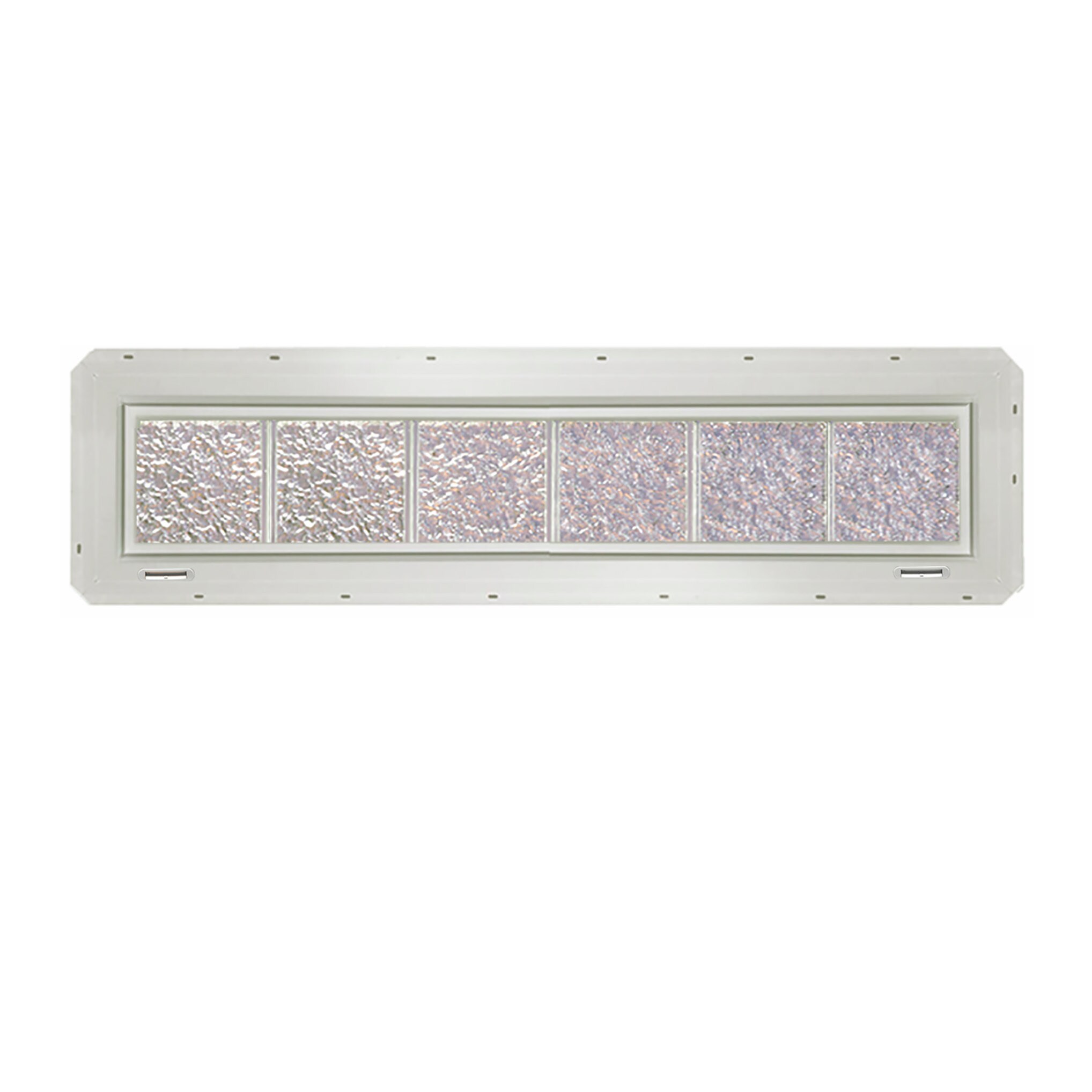 CrystaLok CL4808SISWH Ice Glass 46-3/4-in x 9-1/4-in Vinyl New construction Glass Block Window