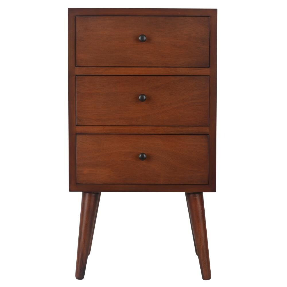 decor therapy mid century one drawer wood side table