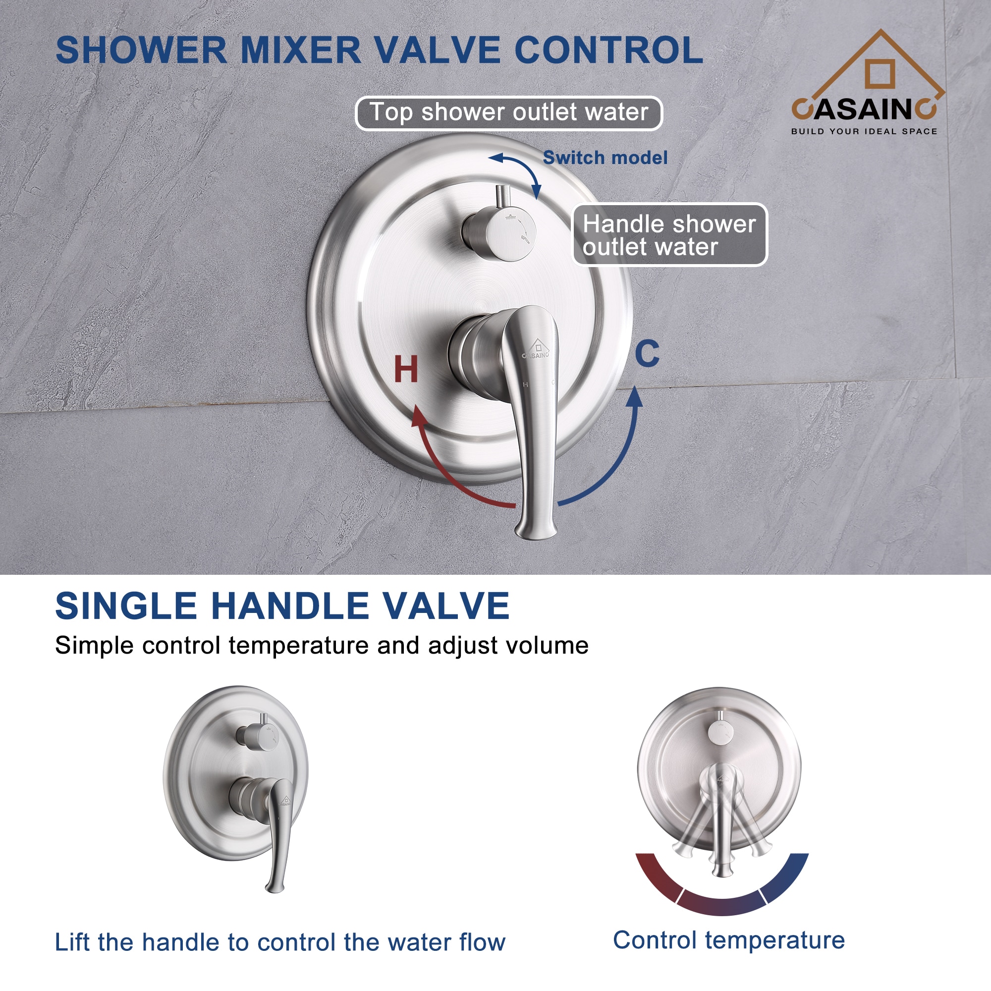 Matte Black Wall-Mounted Rain Shower System with Handheld