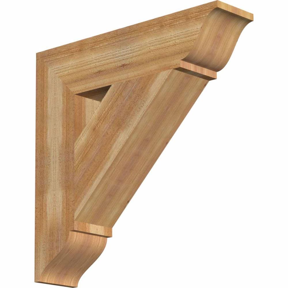 Ekena Millwork BKT06X26X26TRA01RWR Traditional traditional rough sawn 6-in x 26-in x 26-in Western red cedar Brown Wood Standard bracket