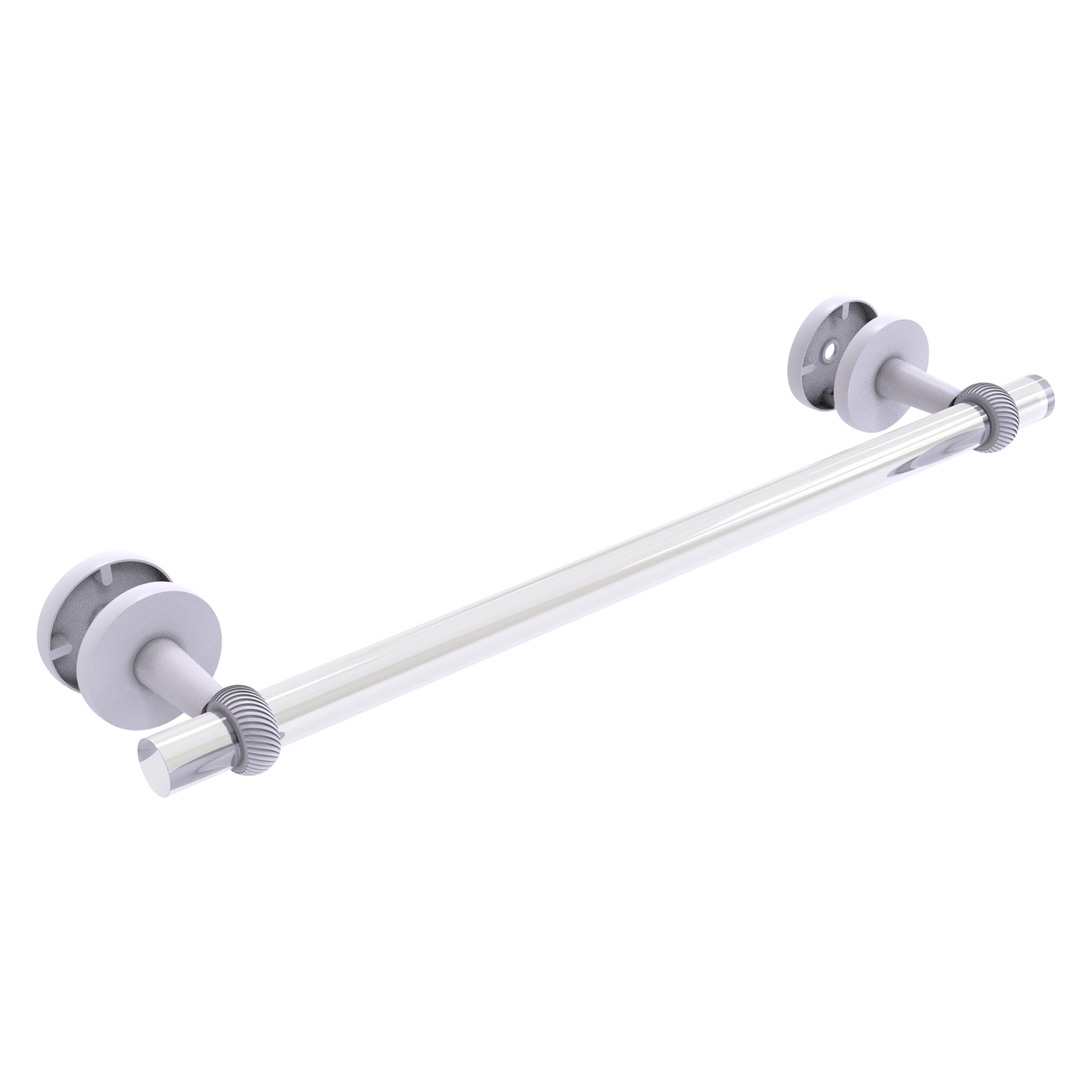 Allied Brass CV-41T-SM-18-WHM Clearview 18-in Matte White Wall mount Single Towel Bar
