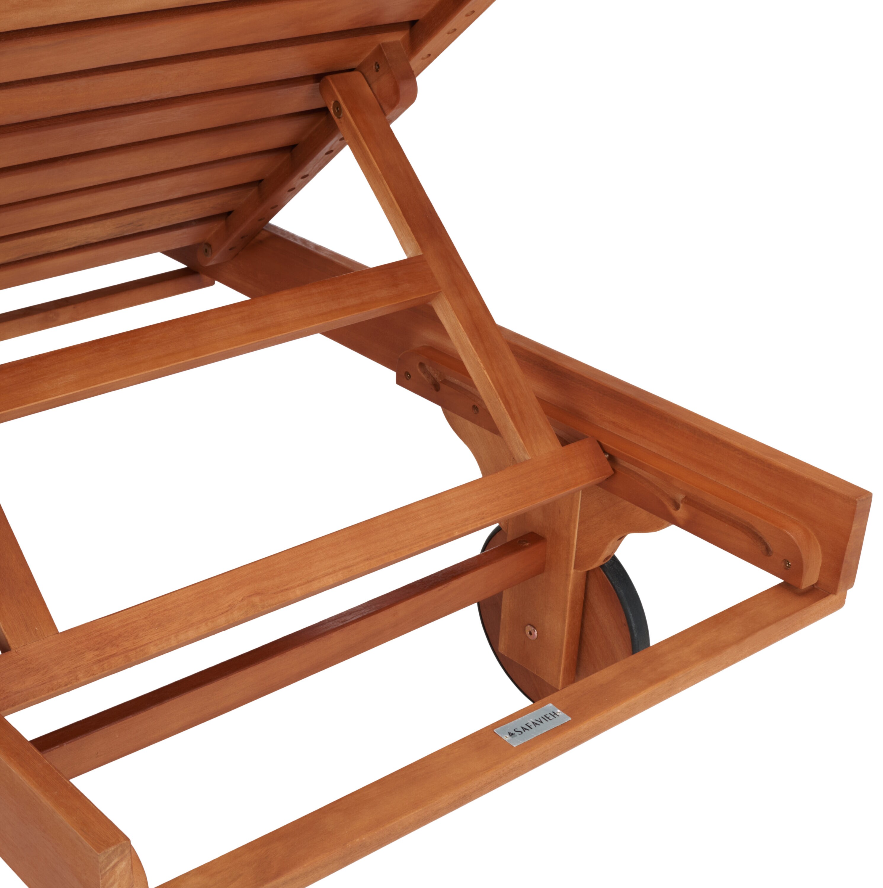 Newport Natural Acacia Wood Outdoor Lounge Chair with Cushions