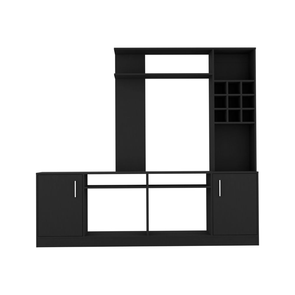 LOVMOR SF-X-B092S00081 Entertainment Center Modoc Living Room Black
