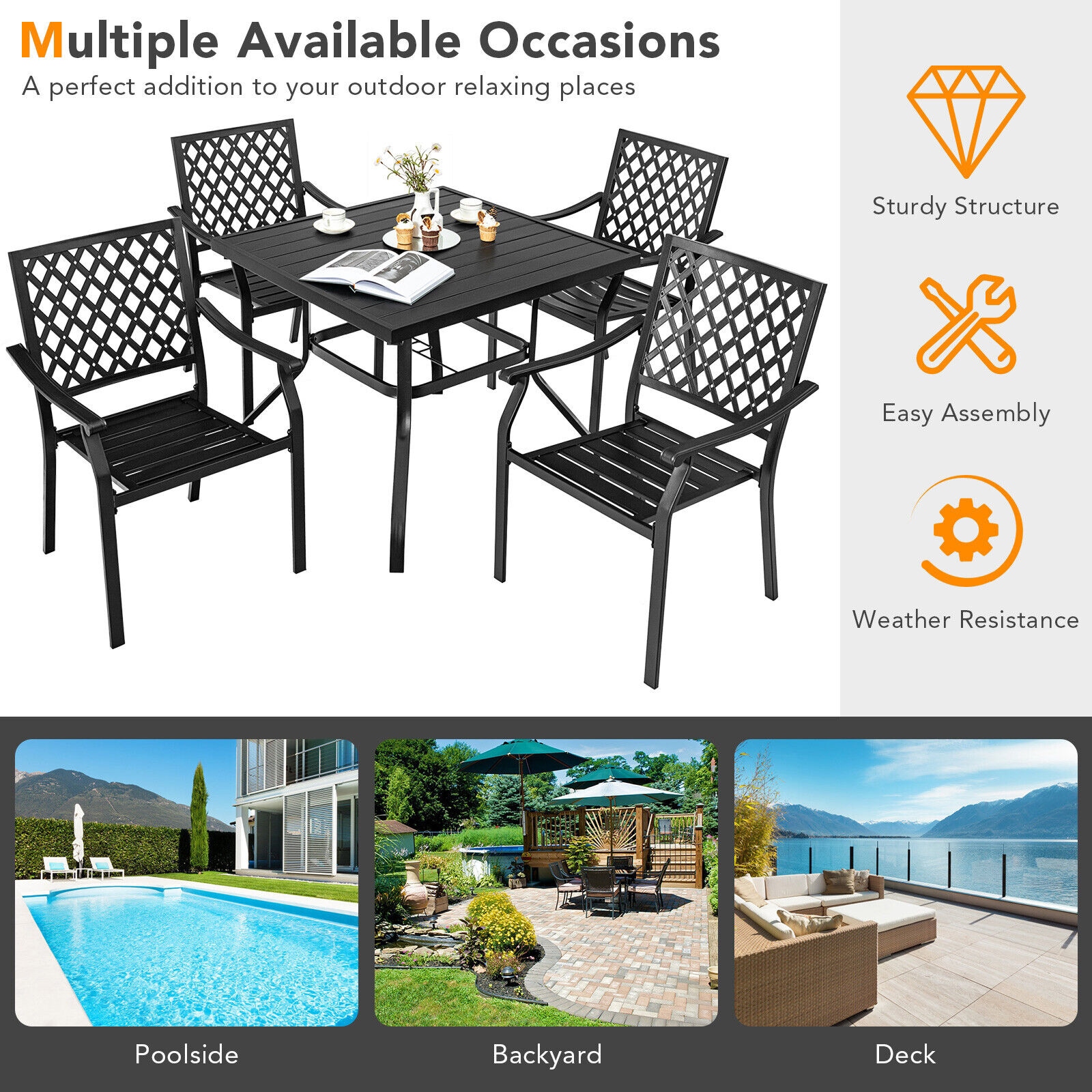Clihome CWCH-NP10AD136+ Patio-Dining-Sets - View #6