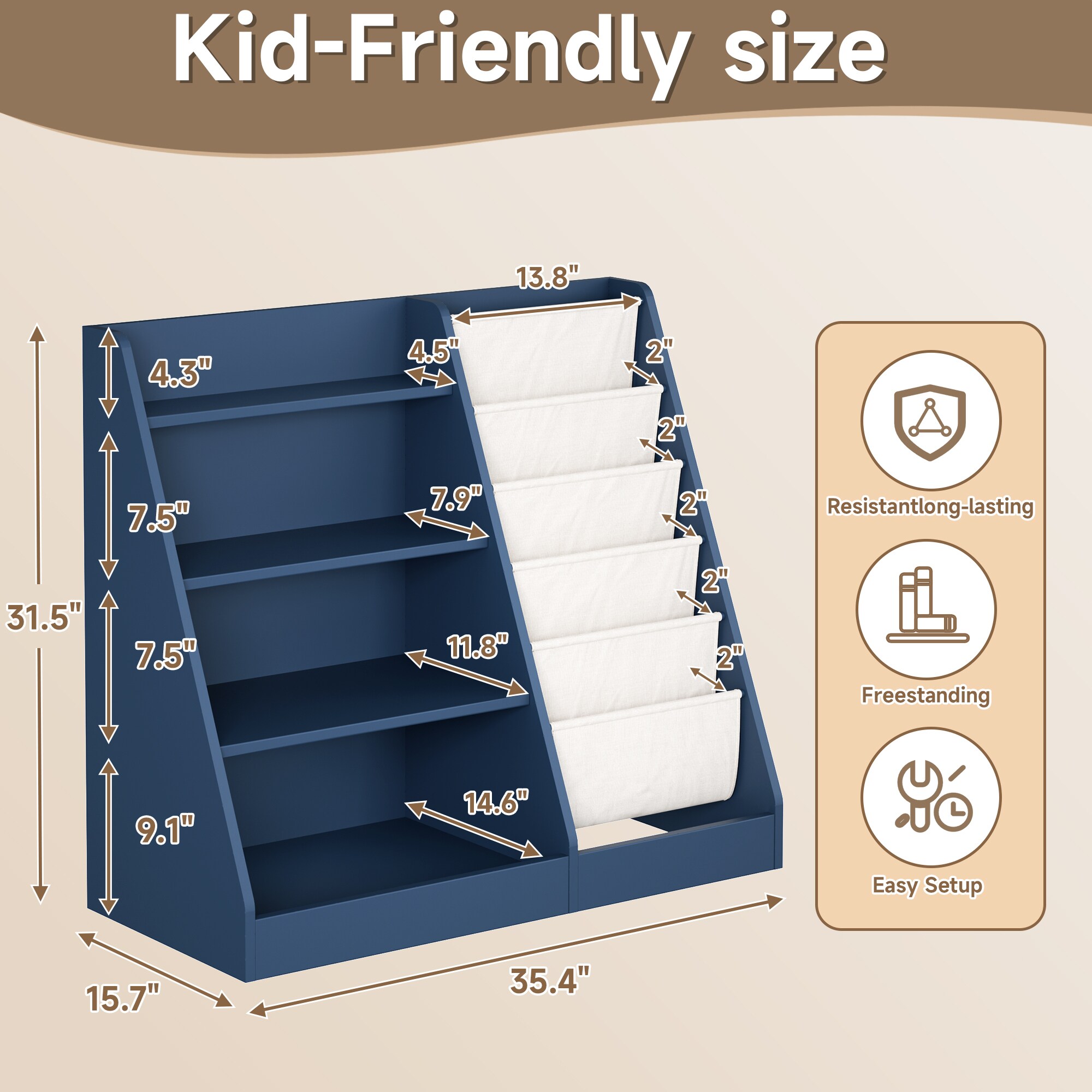 LOVMOR SF-L-KBS-B Kids-Bookcases - View #8