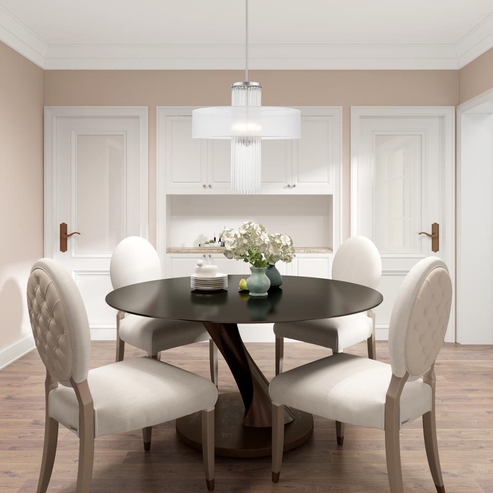 Alexis Elegant 4-Light Brushed Nickel Pendant with Crystal Rods
