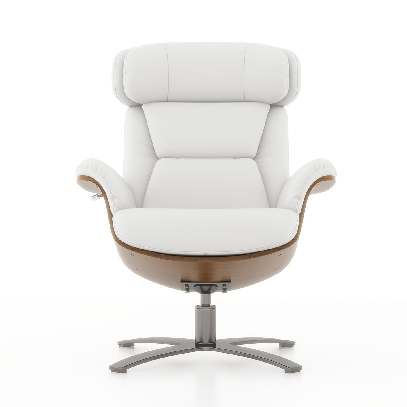 Jennifer Taylor Home LKLW-60650 Jovan Porcelain White Leather Leather Upholstered Tufted Recliner