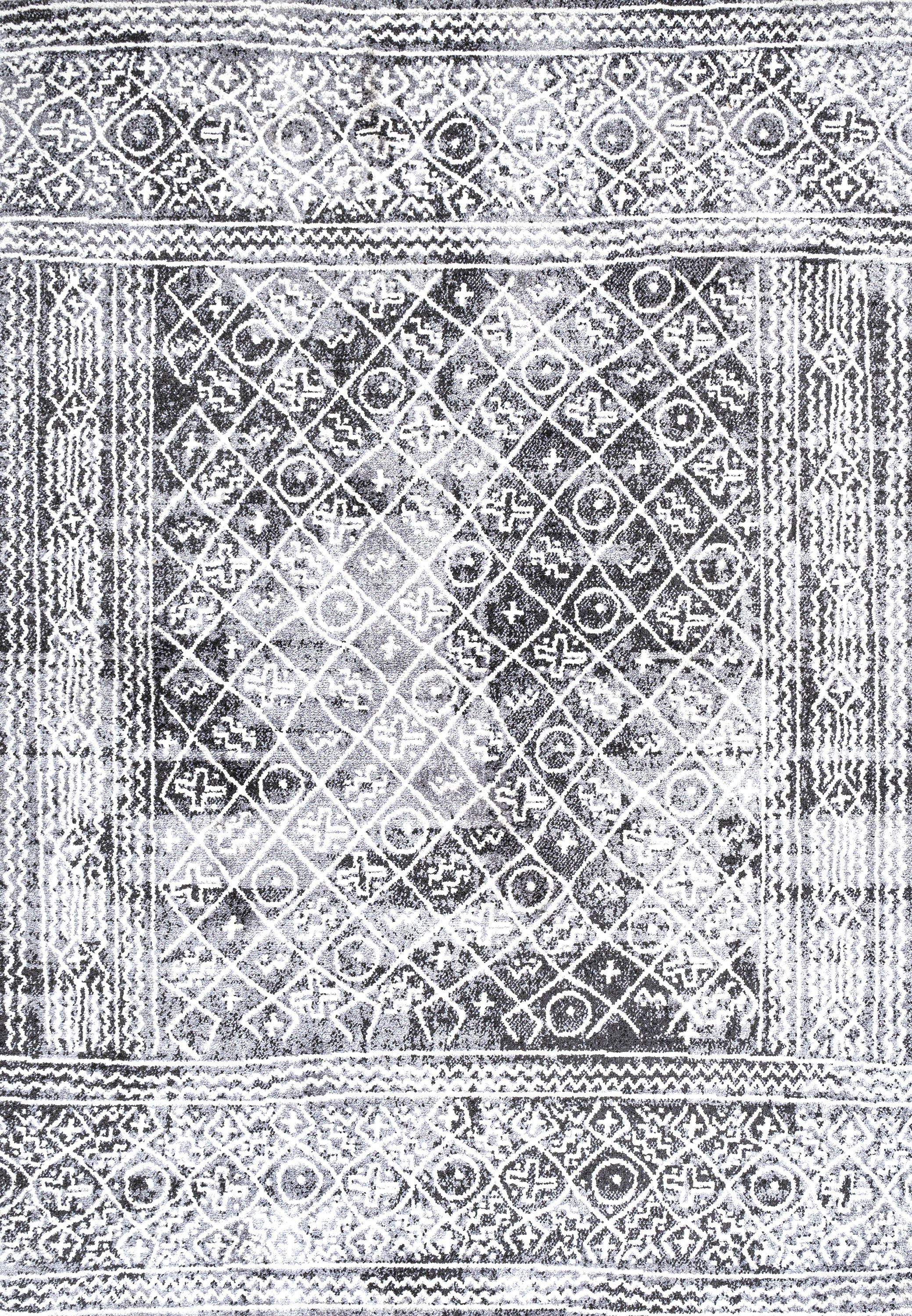 Moroccan Hype Ivory Geometric 3x5 Synthetic Area Rug